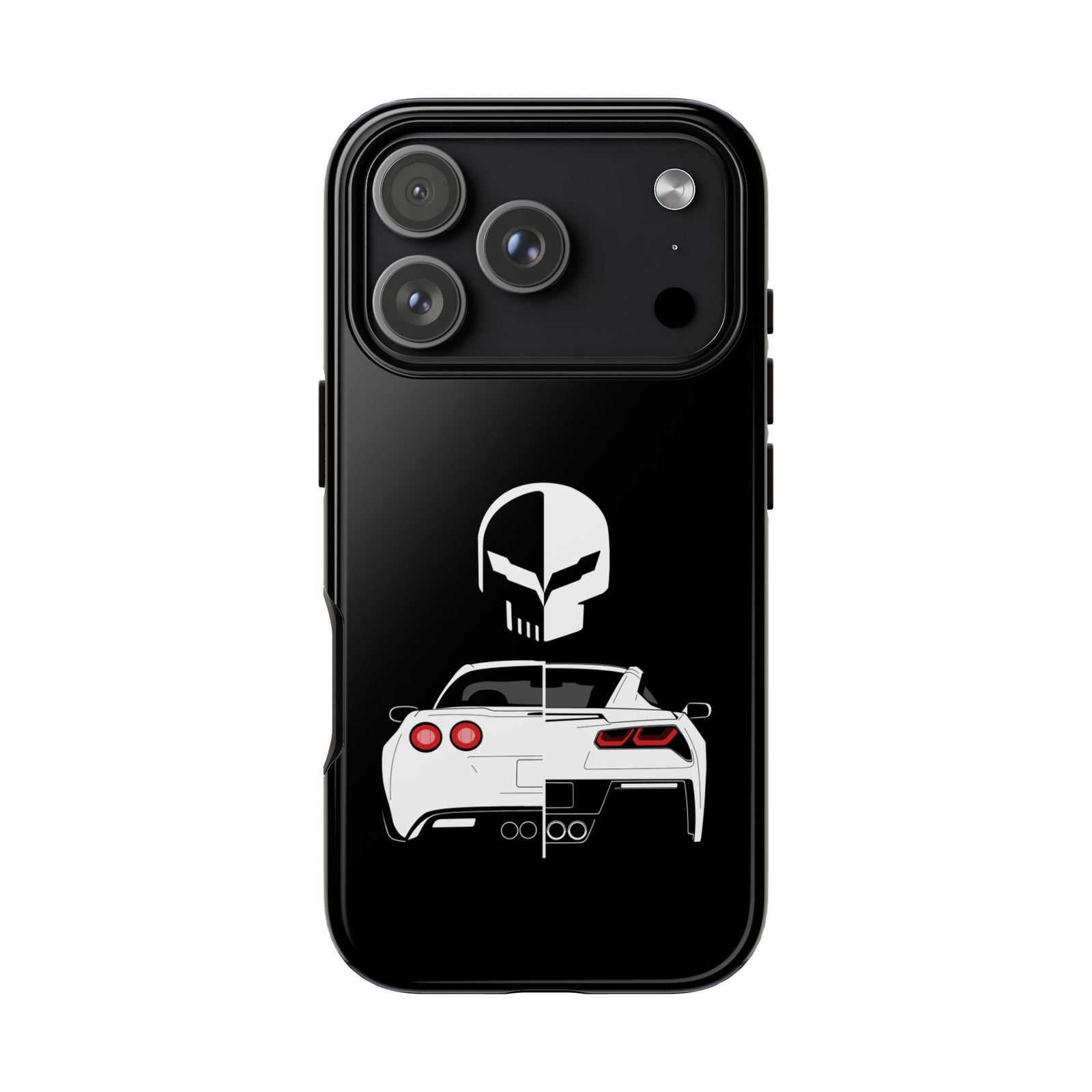 Corvette Punisher Skull Tough Phone Case | Muscle Car Guy Gift
