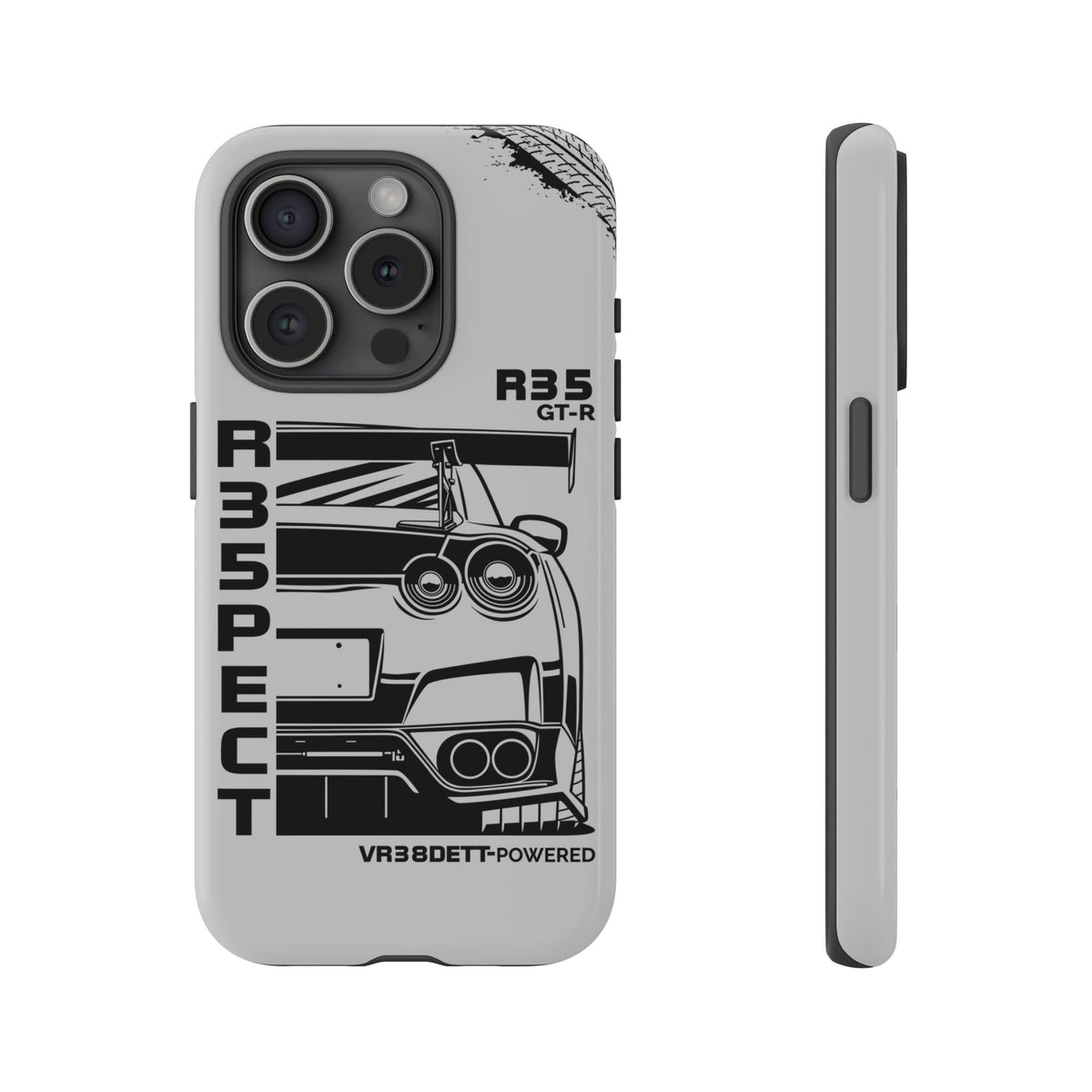 JDM Front View Tough Phone Case - iPhone 15 Pro, glossy, front and side view