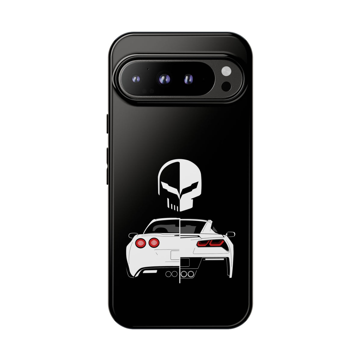 Corvette Punisher Skull Tough Phone Case | Muscle Car Guy Gift
