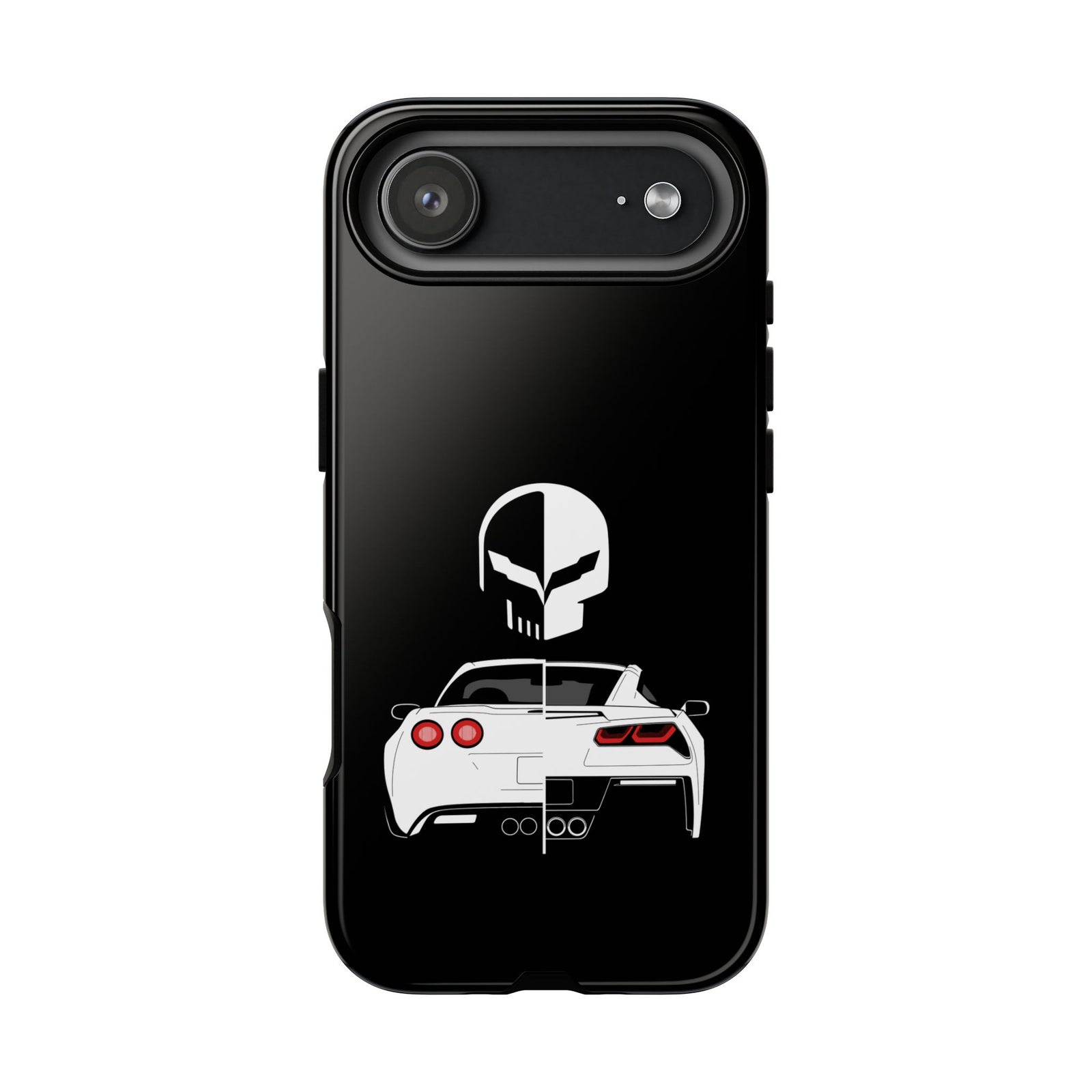 Corvette Punisher Skull Tough Phone Case | Muscle Car Guy Gift