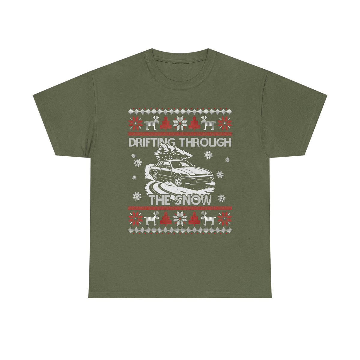 Drifting Through the Snow Ugly Christmas Shirt, Holiday Gift Tee, Christmas Party, JDM Drift Car Guy T-Shirt