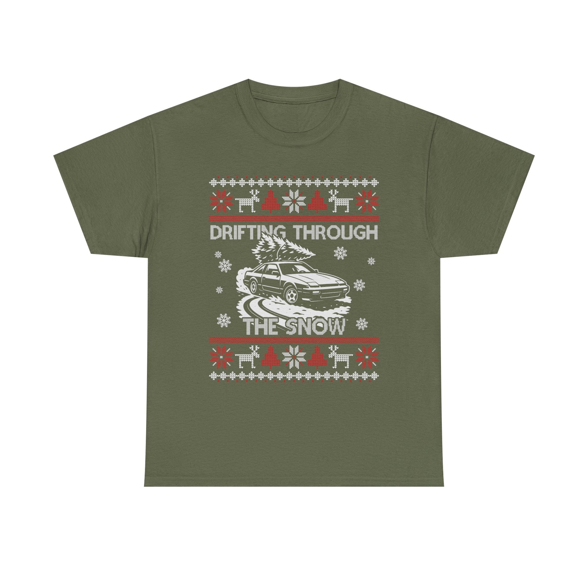 Drifting Through the Snow Ugly Christmas Shirt, Holiday Gift Tee, Christmas Party, JDM Drift Car Guy T-Shirt