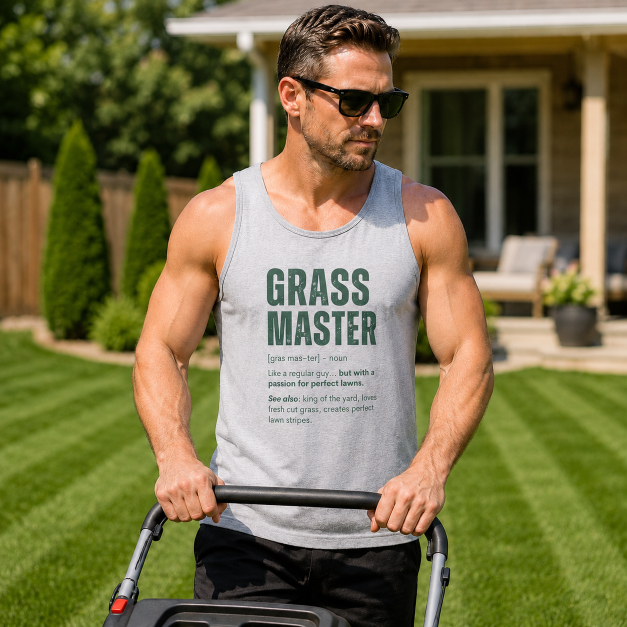 Grass Master Tank Top | Funny Lawn Care Definition Gift