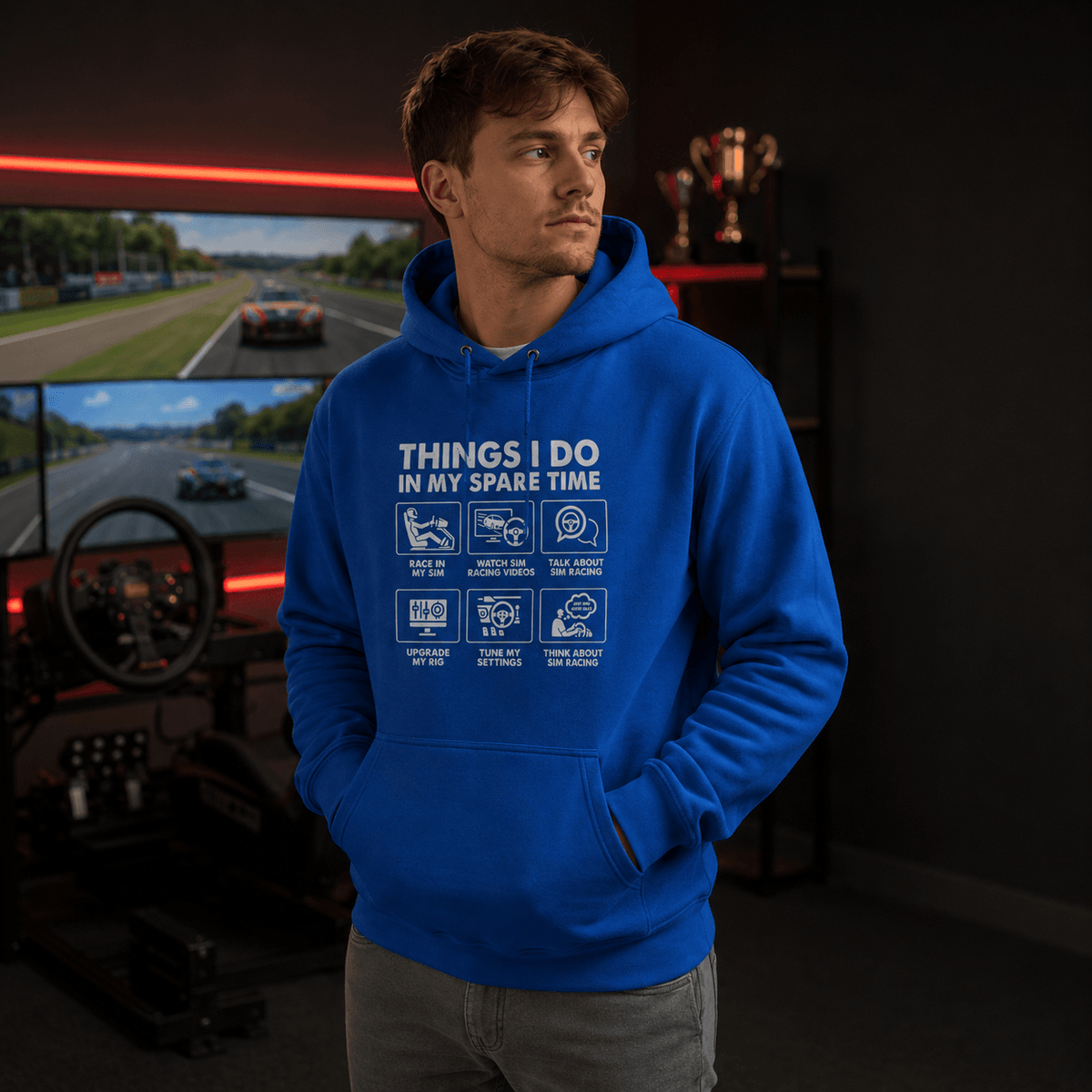 Sim Racing Hoodie - Things I Do In My Spare Time sim racer gift