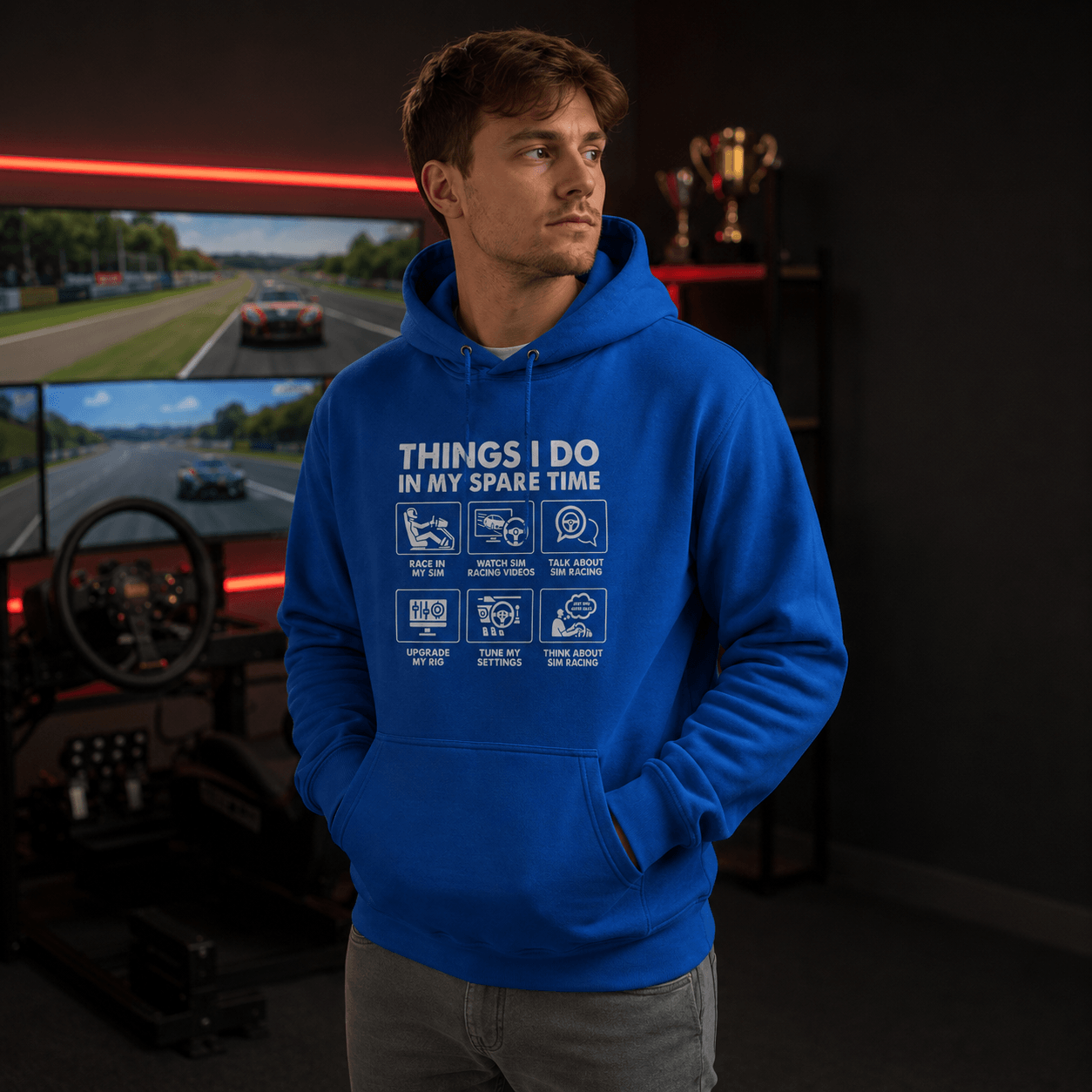 Sim Racing Hoodie - Things I Do In My Spare Time sim racer gift