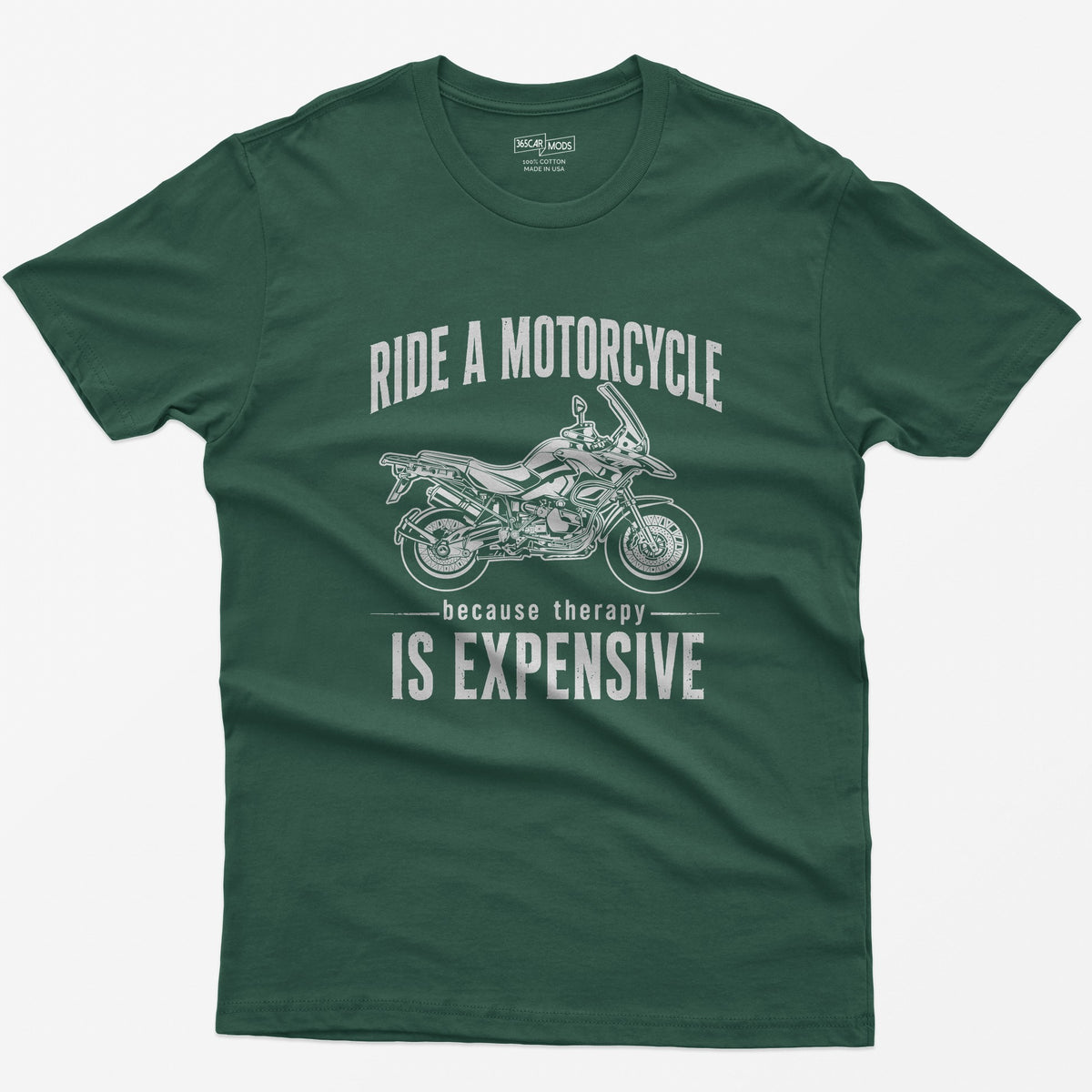 Adventure Motorcycle T-Shirt - Forest Green