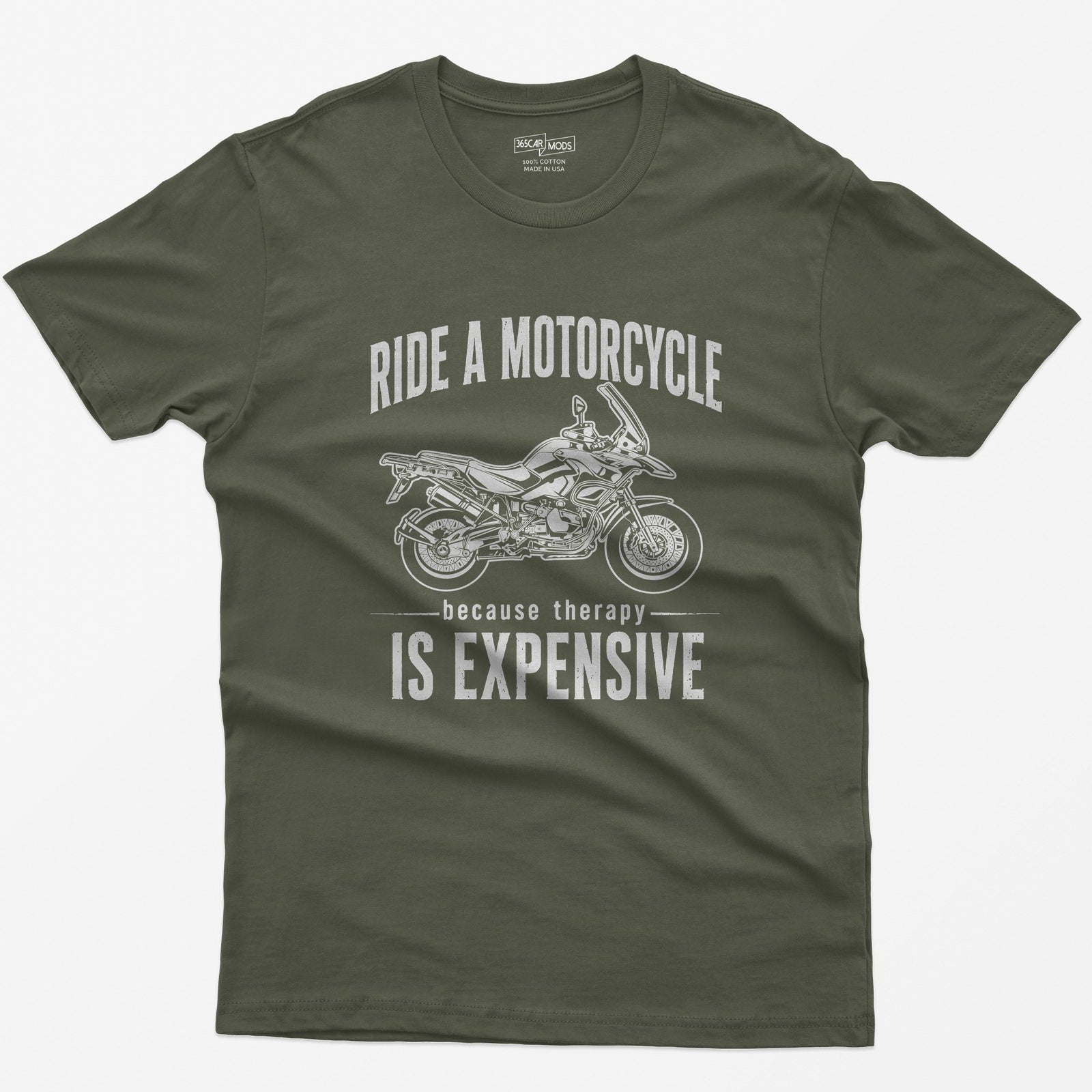 Adventure Motorcycle T-Shirt - Military Green