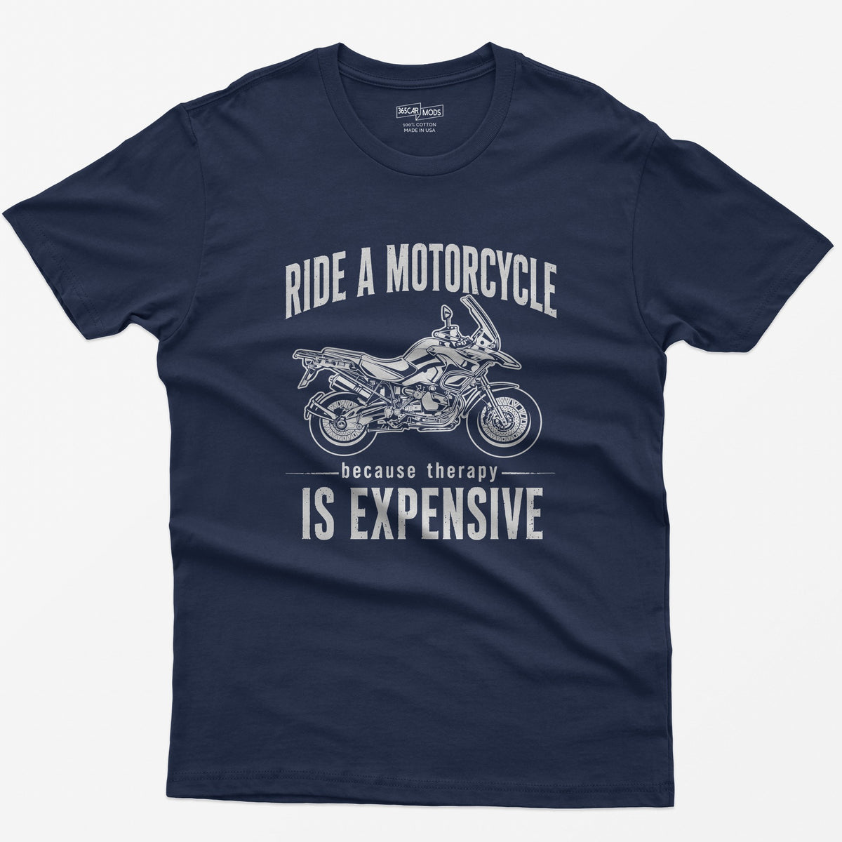 Adventure Motorcycle T-Shirt - Navy