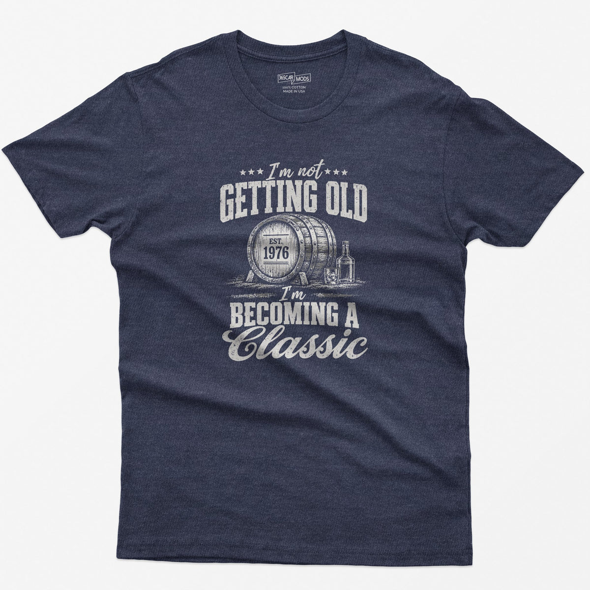 Becoming A Classic Whiskey T-Shirt in Heather Navy
