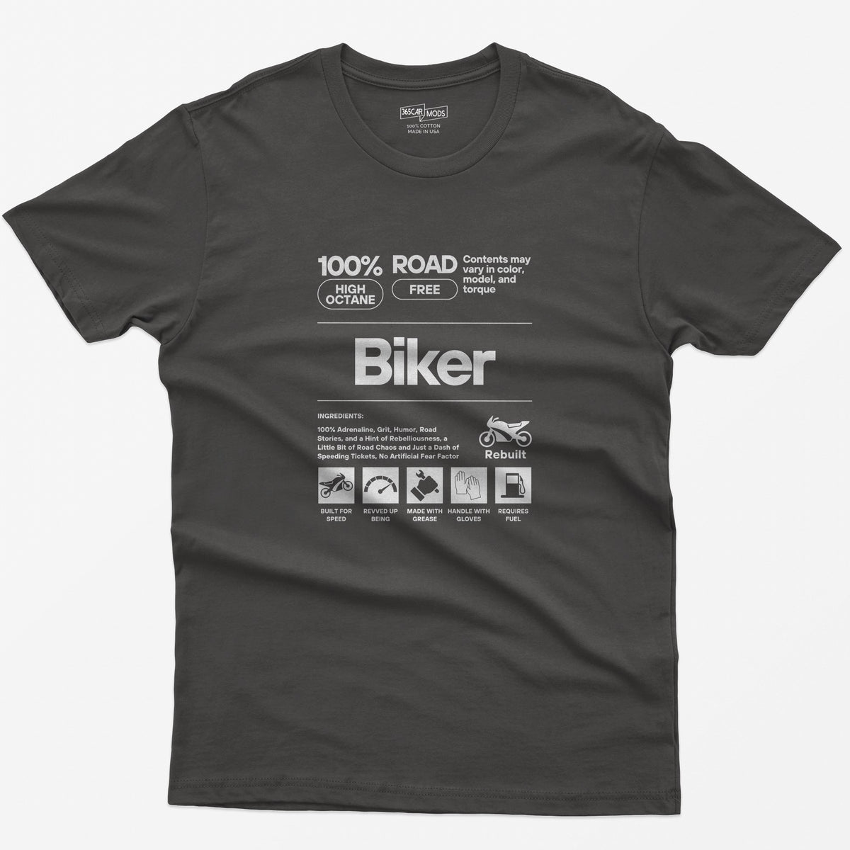 Biker Definition T-Shirt - Dark Heather