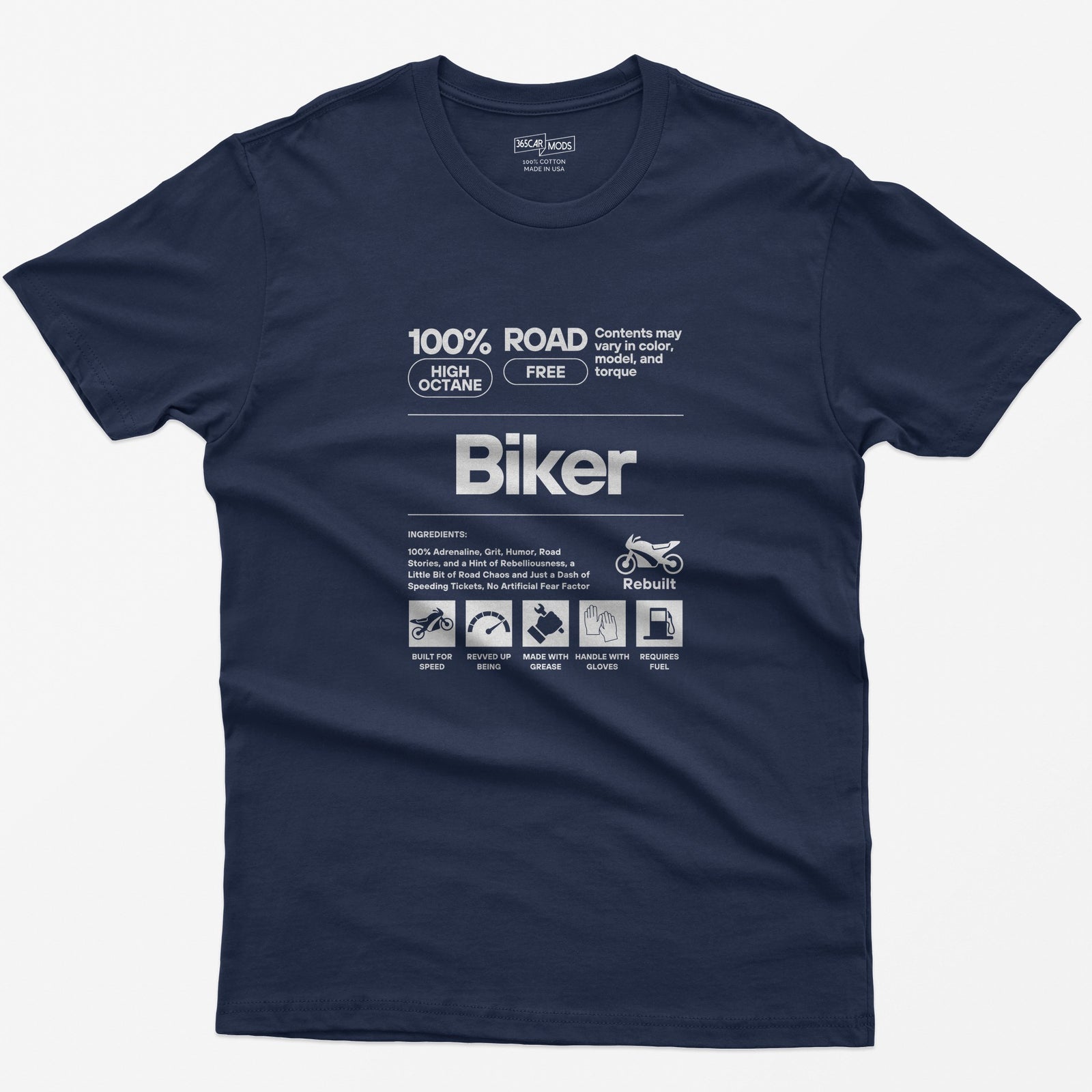 Biker Definition T-Shirt - Navy
