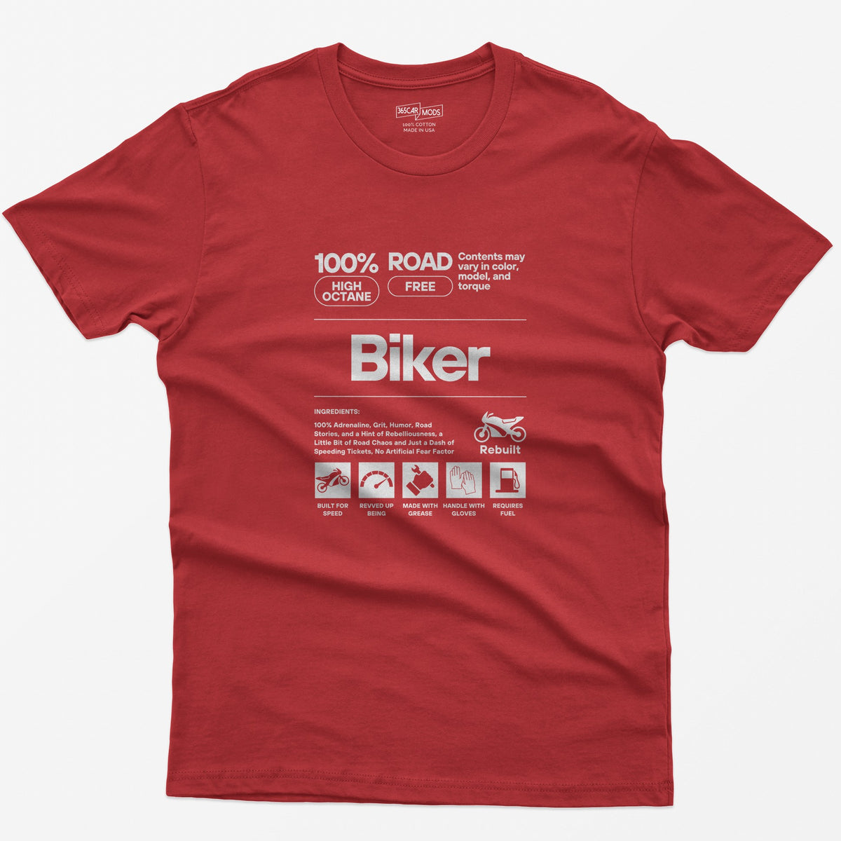 Biker Definition T-Shirt - Red