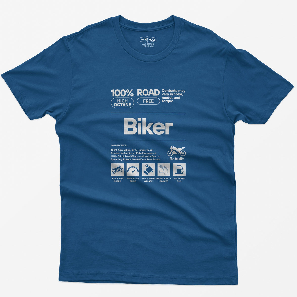 Biker Definition T-Shirt - Royal