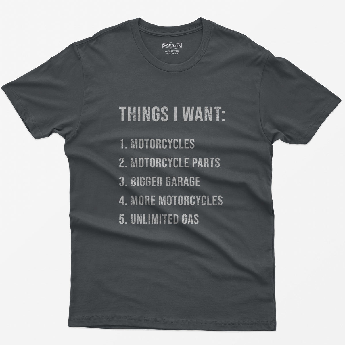 Biker Things I Want T-Shirt - Charcoal