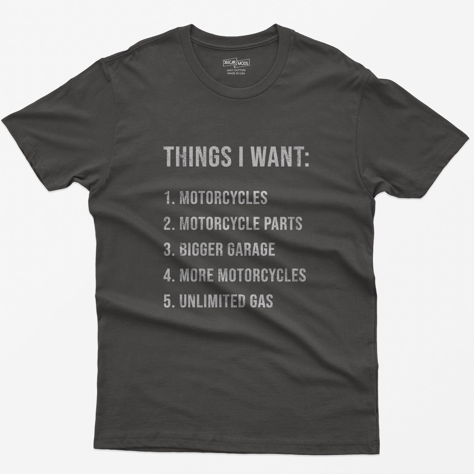 Biker Things I Want T-Shirt - Dark Heather