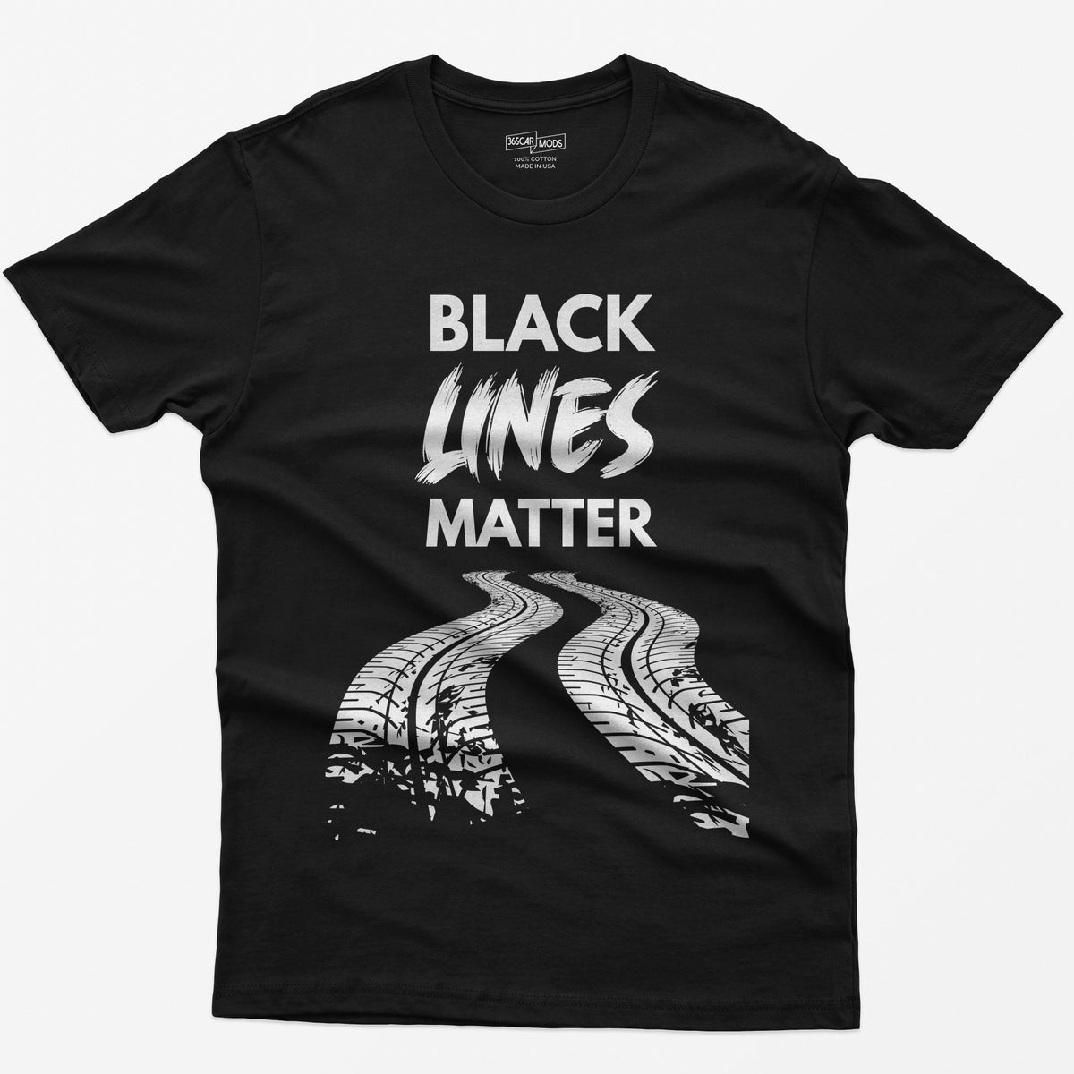 Black Lines Matter Car T-Shirt - Black