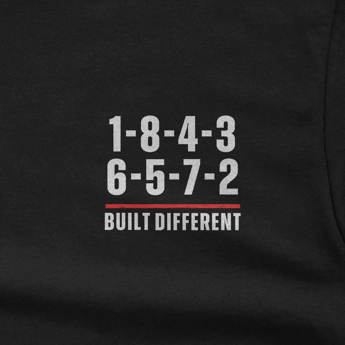Built Different V8 Firing Order T-Shirt design close-up