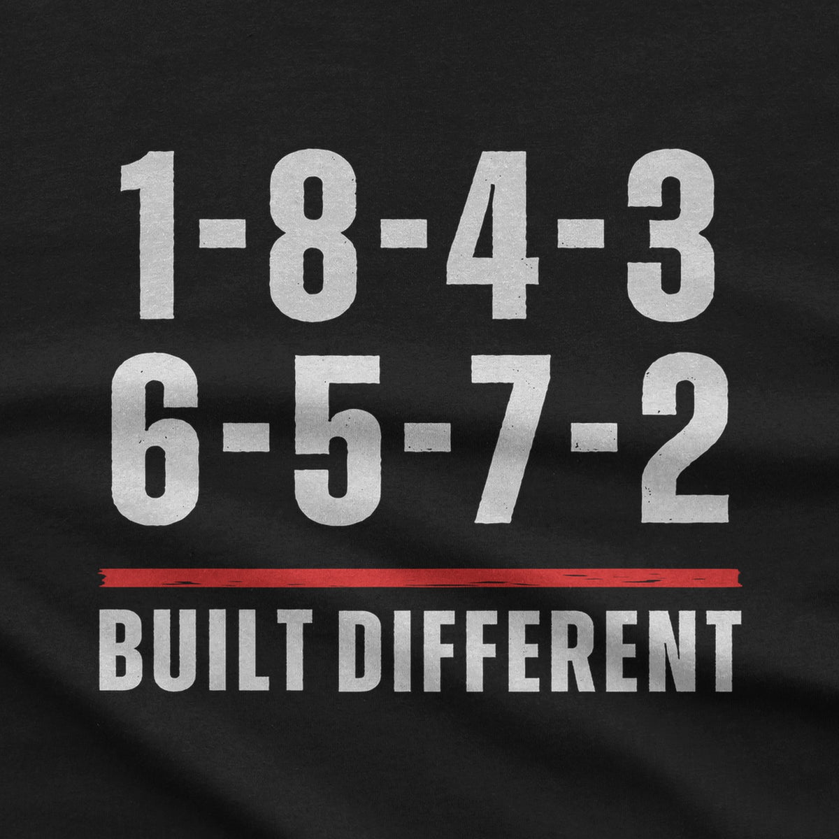 Built Different V8 Firing Order Graphic T-Shirt design close-up