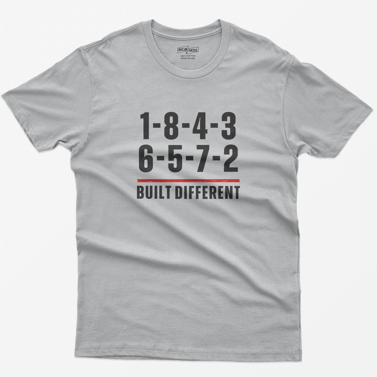 Built Different V8 Firing Order Graphic T-Shirt - Sport Grey