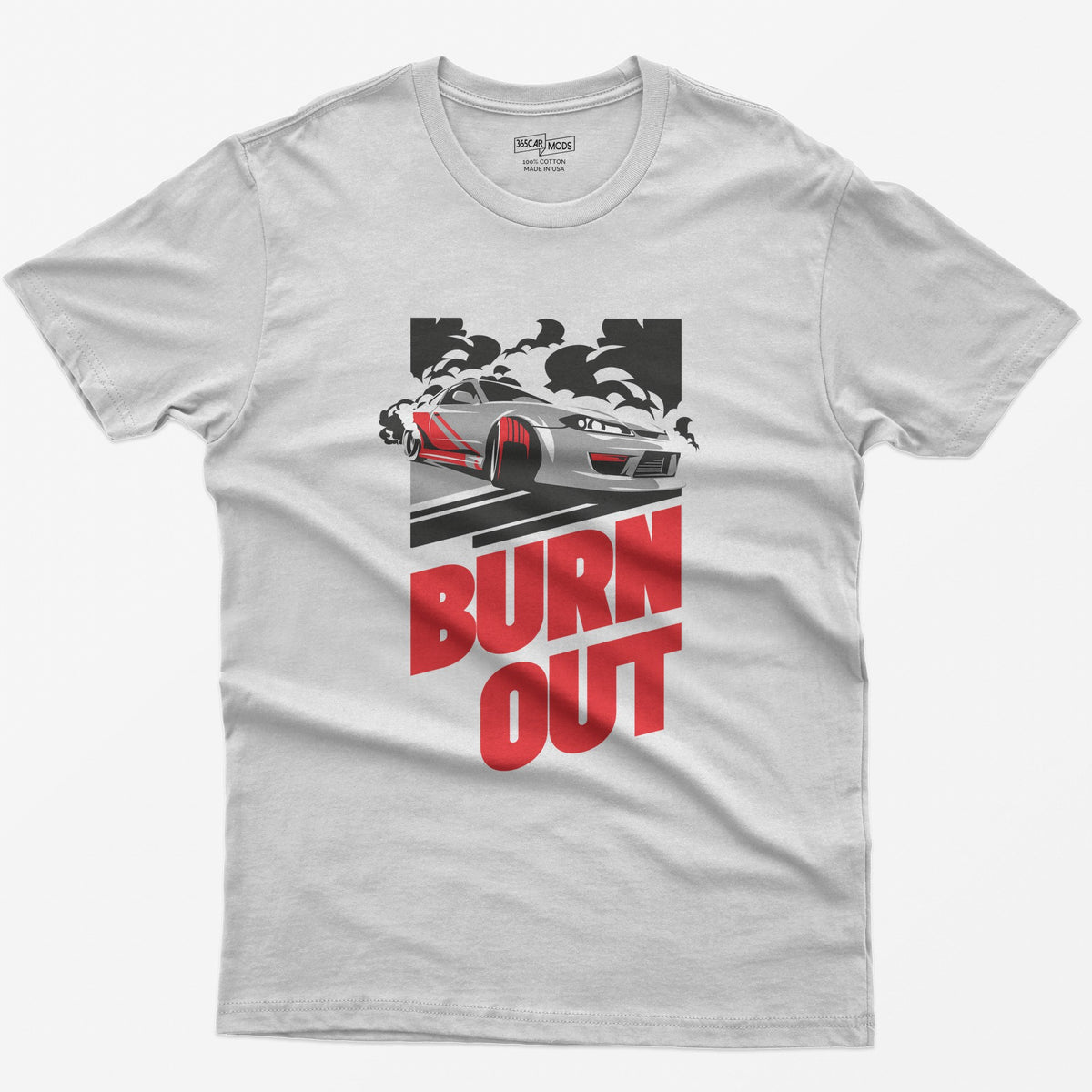 JDM Drift Car T-Shirt - Solid White Blend