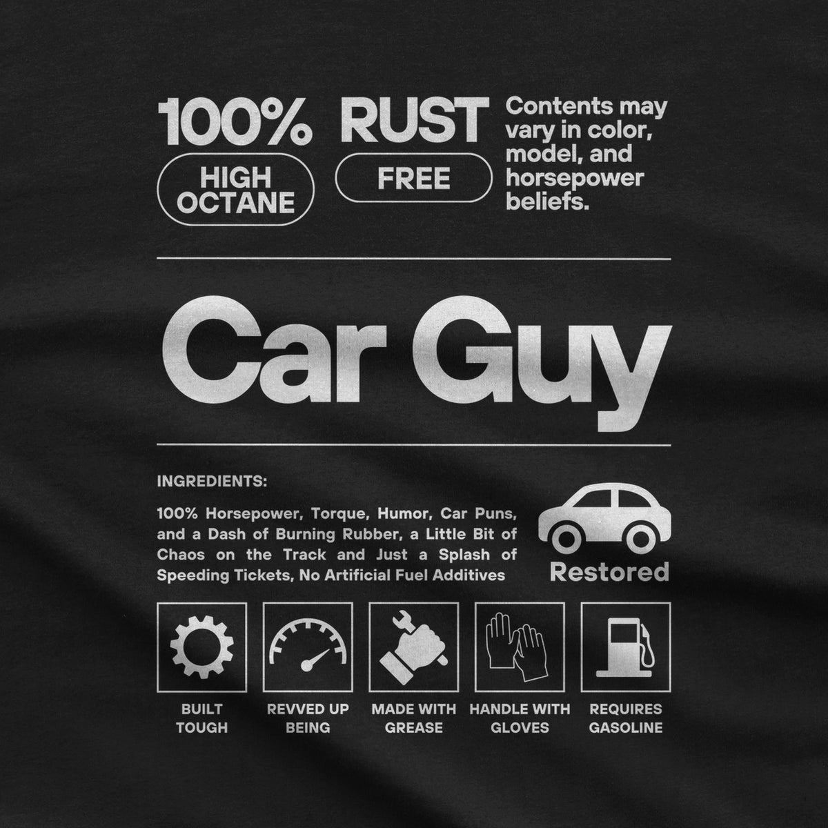 Car Guy Definition T-Shirt design close-up