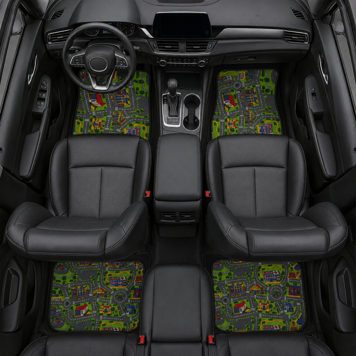 City Carpet car floor mat size comparison front rear | Novelty car mat | 365CarMods