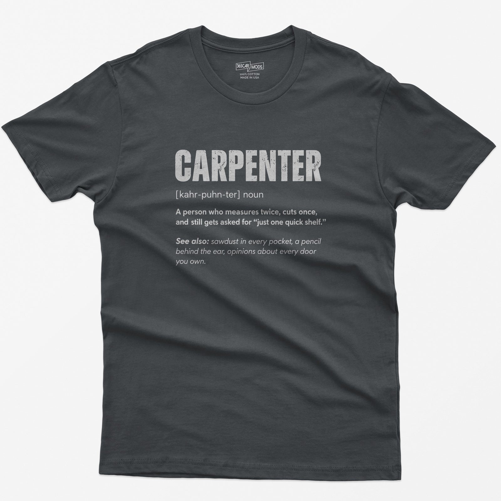 Carpenter Definition T-Shirt - Charcoal