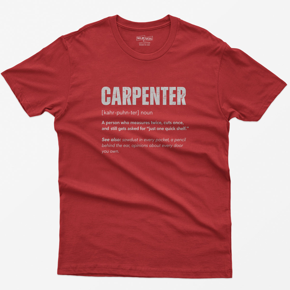 Carpenter Definition T-Shirt - Red