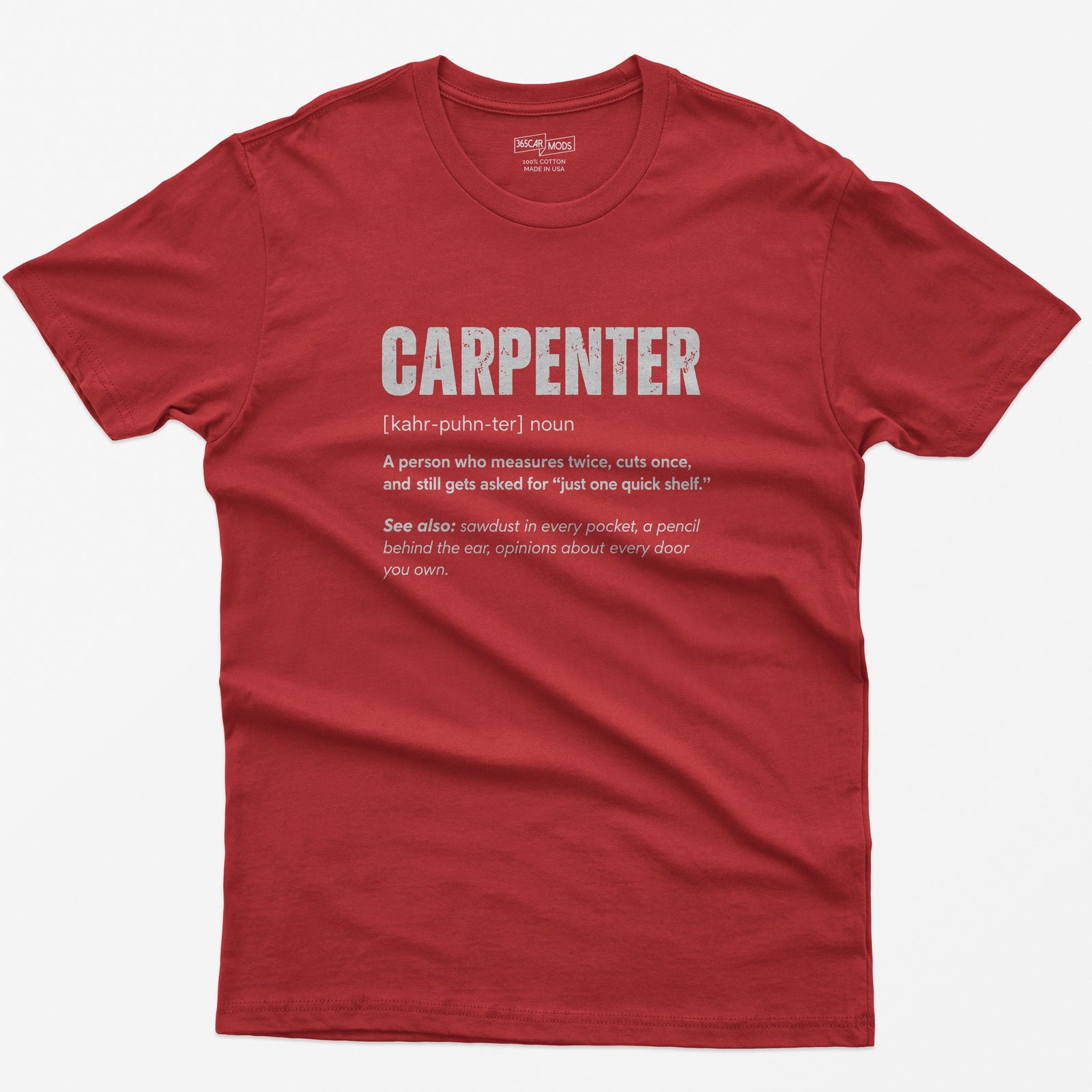 Carpenter Definition T-Shirt - Red