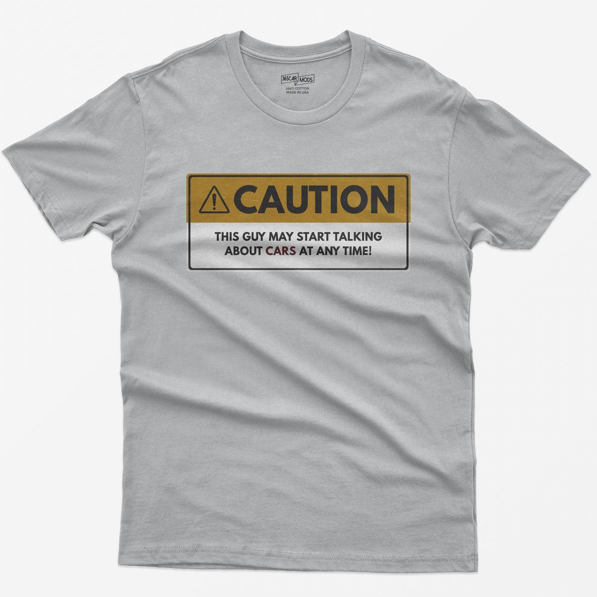 Caution: May Start Talking About Cars T-Shirt - Athletic Heather