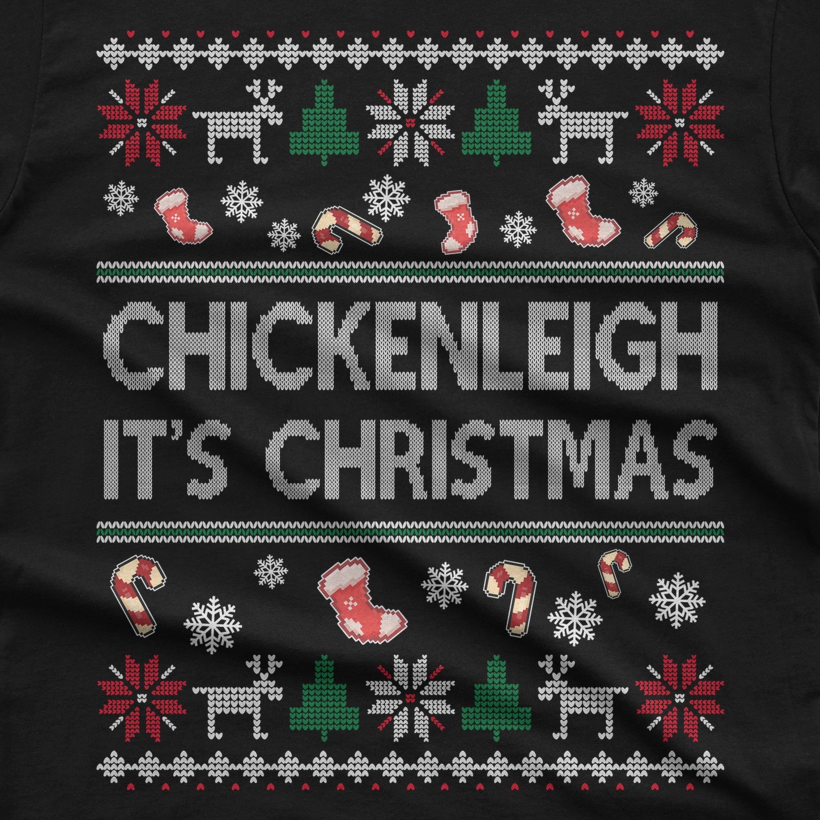 Chickenleigh It's Christmas T-Shirt design close-up