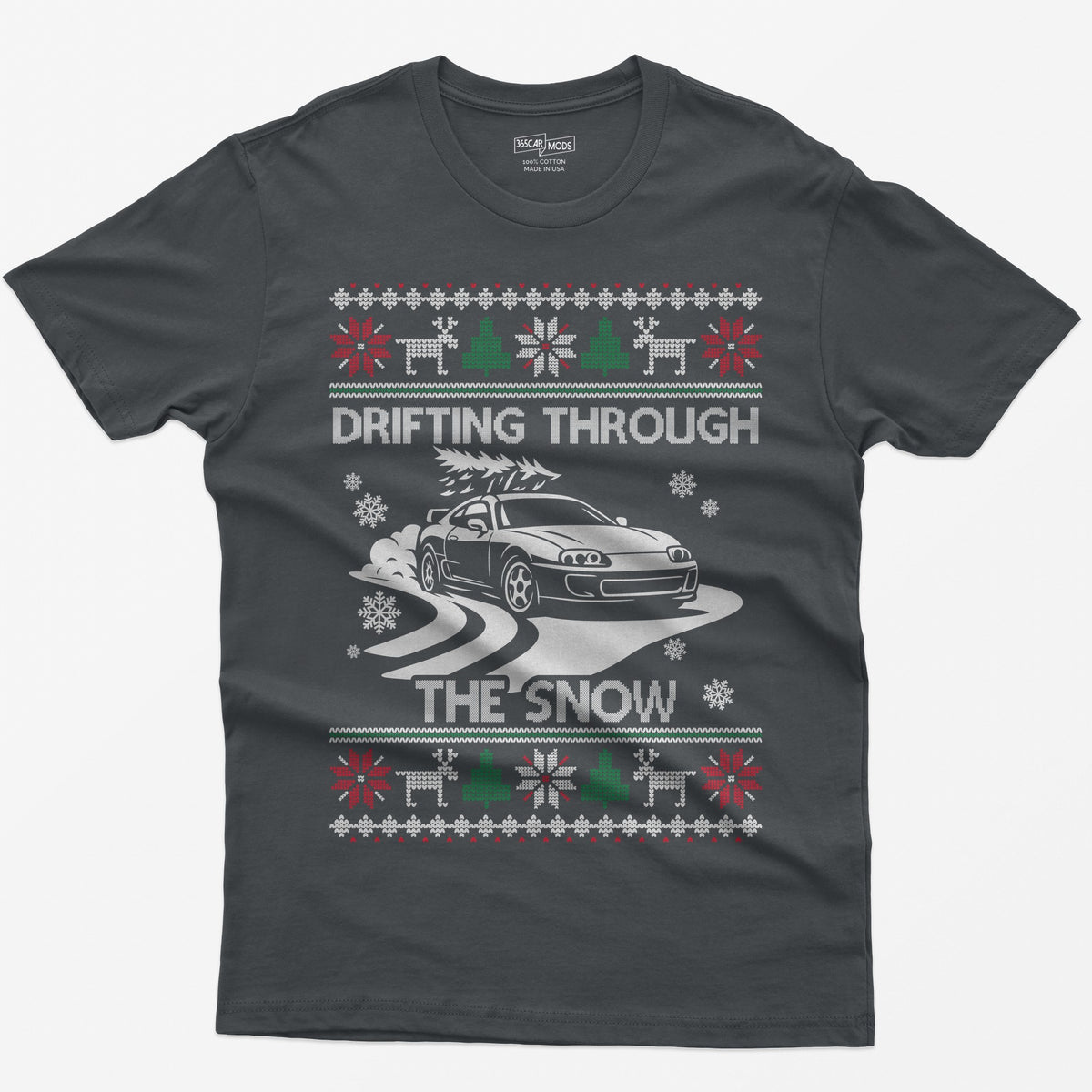 MKIV A80 Supra Christmas Drift T-Shirt - Charcoal
