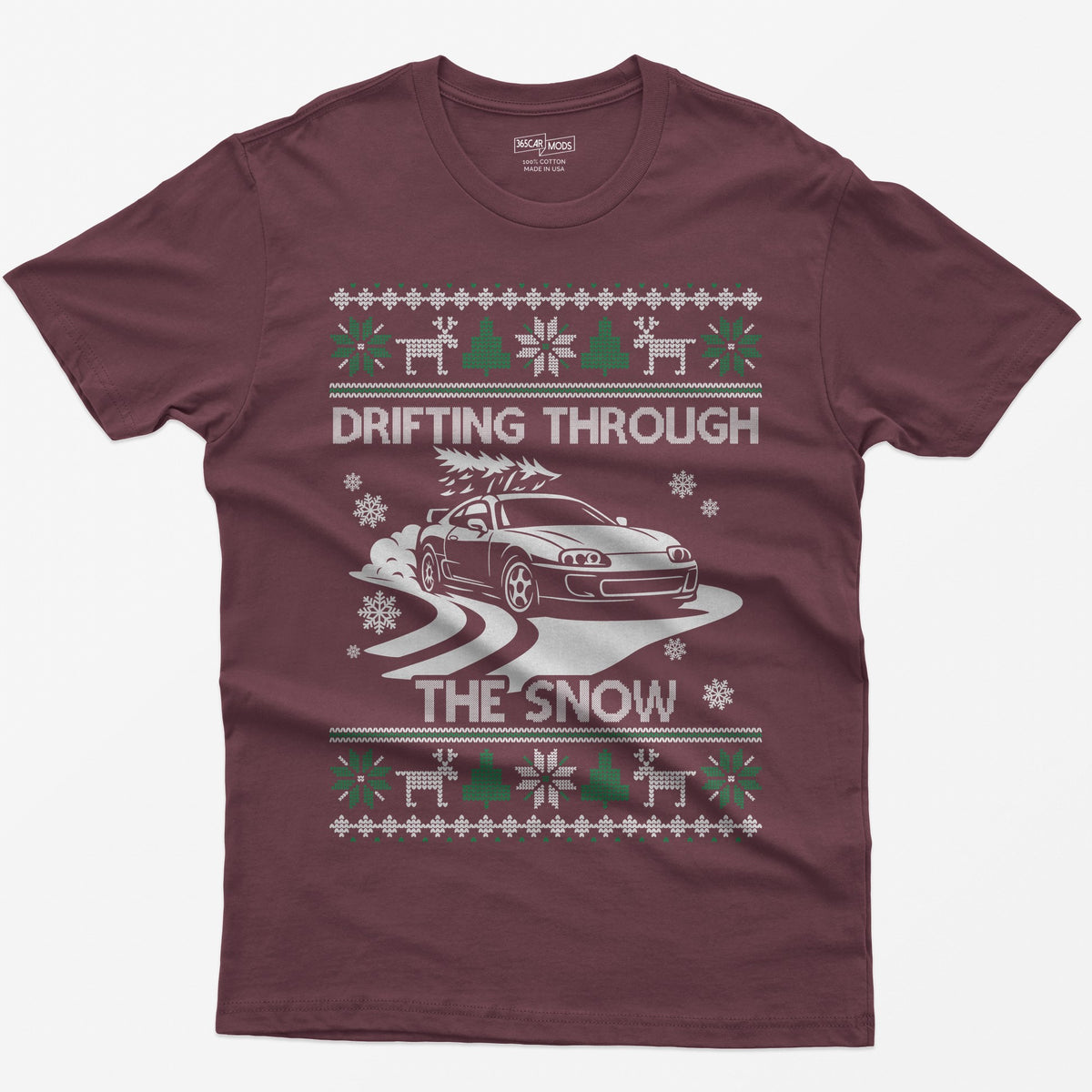 MKIV A80 Supra Christmas Drift T-Shirt - Maroon