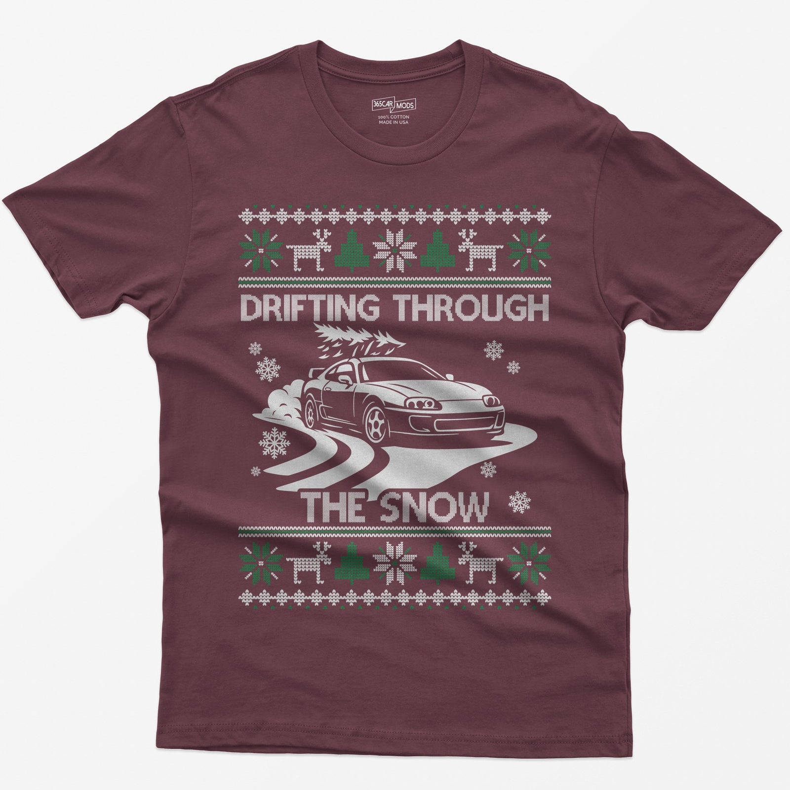 MKIV A80 Supra Christmas Drift T-Shirt - Maroon