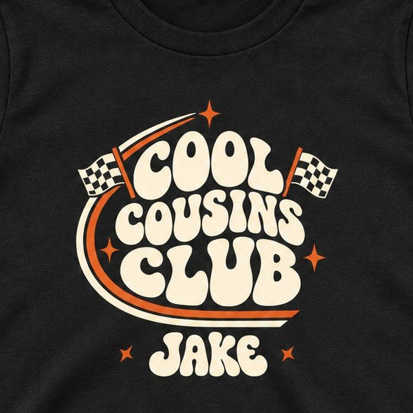 Cool Cousins Club Personalized T-Shirt design close-up