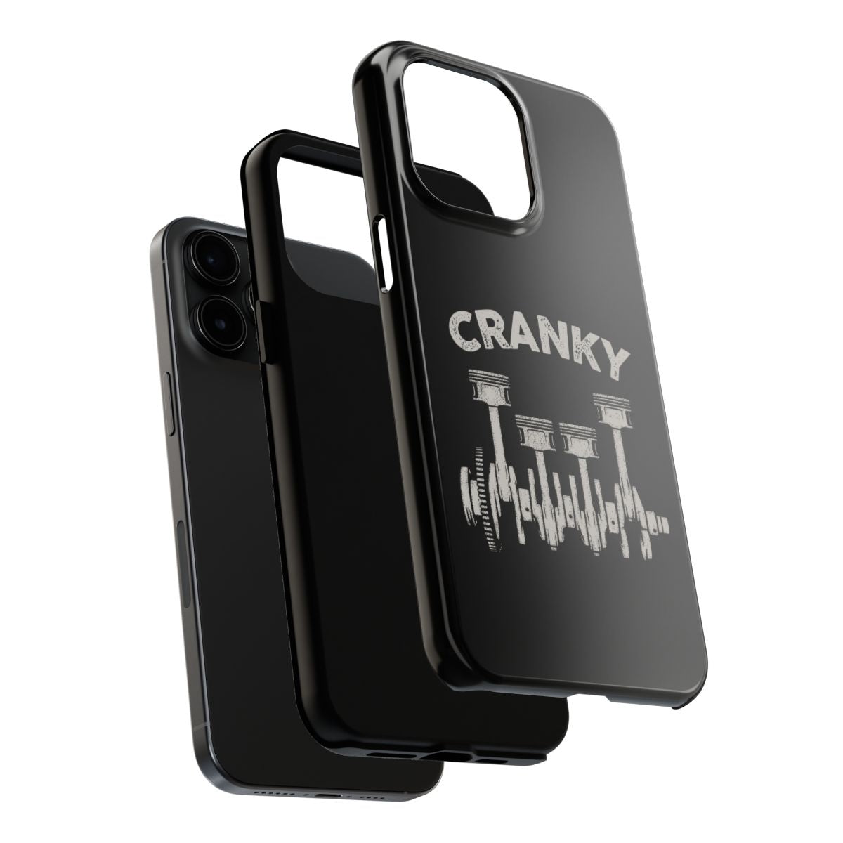 Cranky Mechanic tough phone case, dual-layer construction