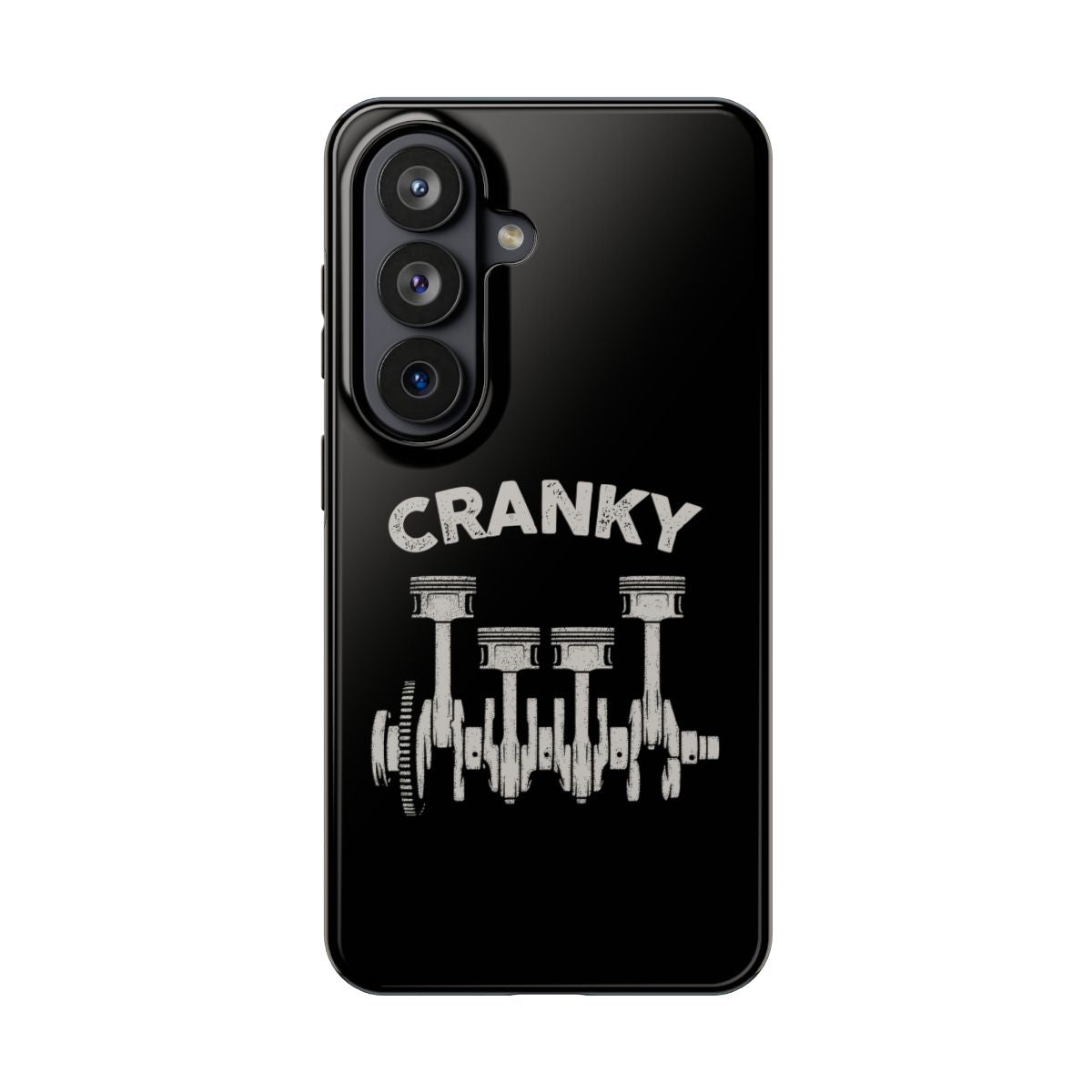 Cranky Mechanic tough phone case on Samsung Galaxy S26, back view