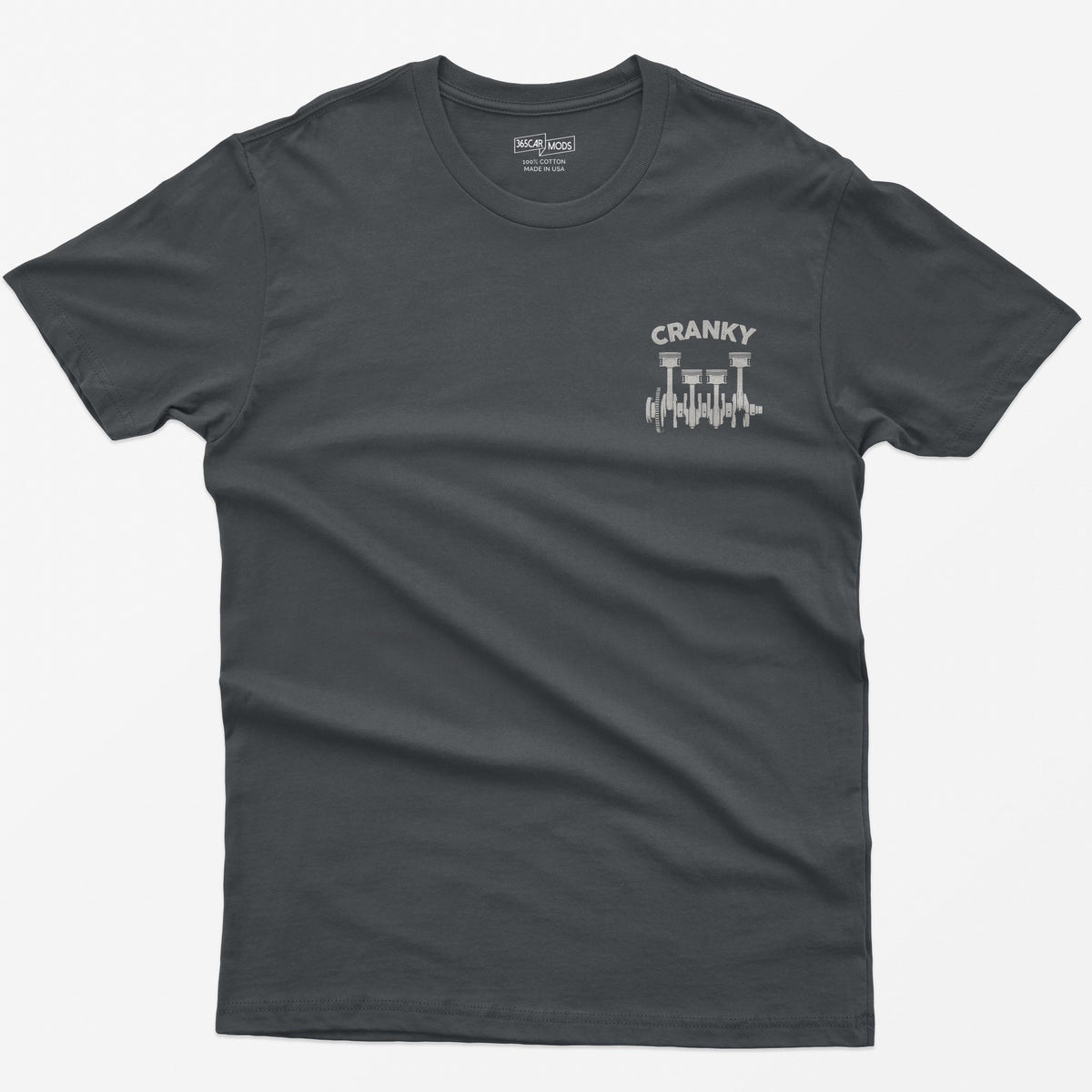 Cranky Minimalist Mechanic T-Shirt - Charcoal
