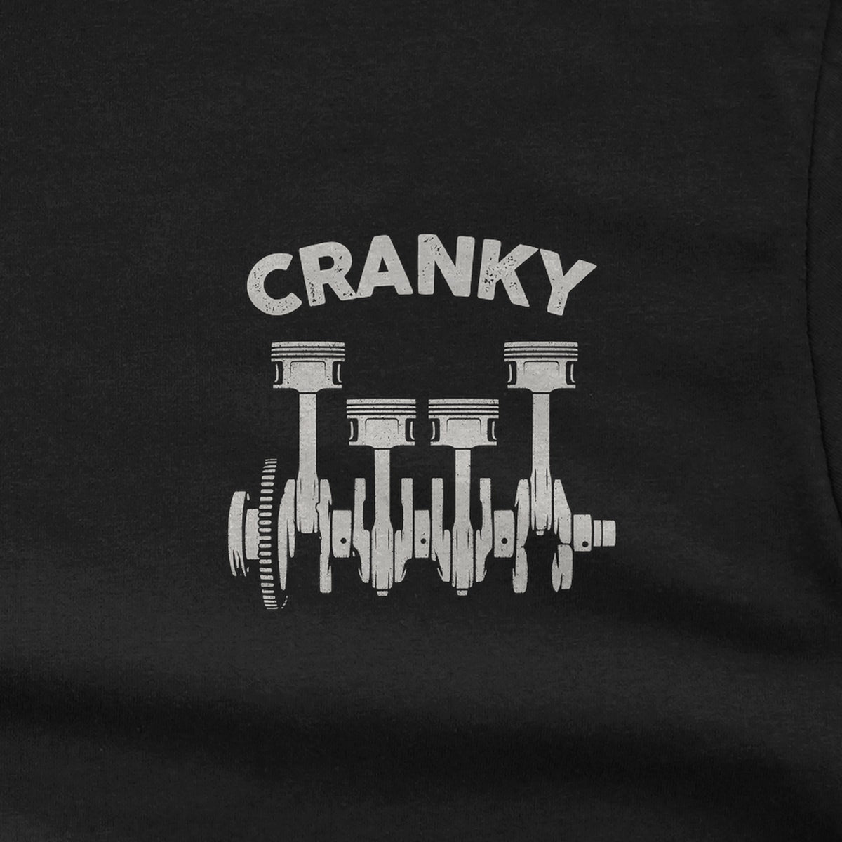 Cranky Minimalist Mechanic T-Shirt design close-up