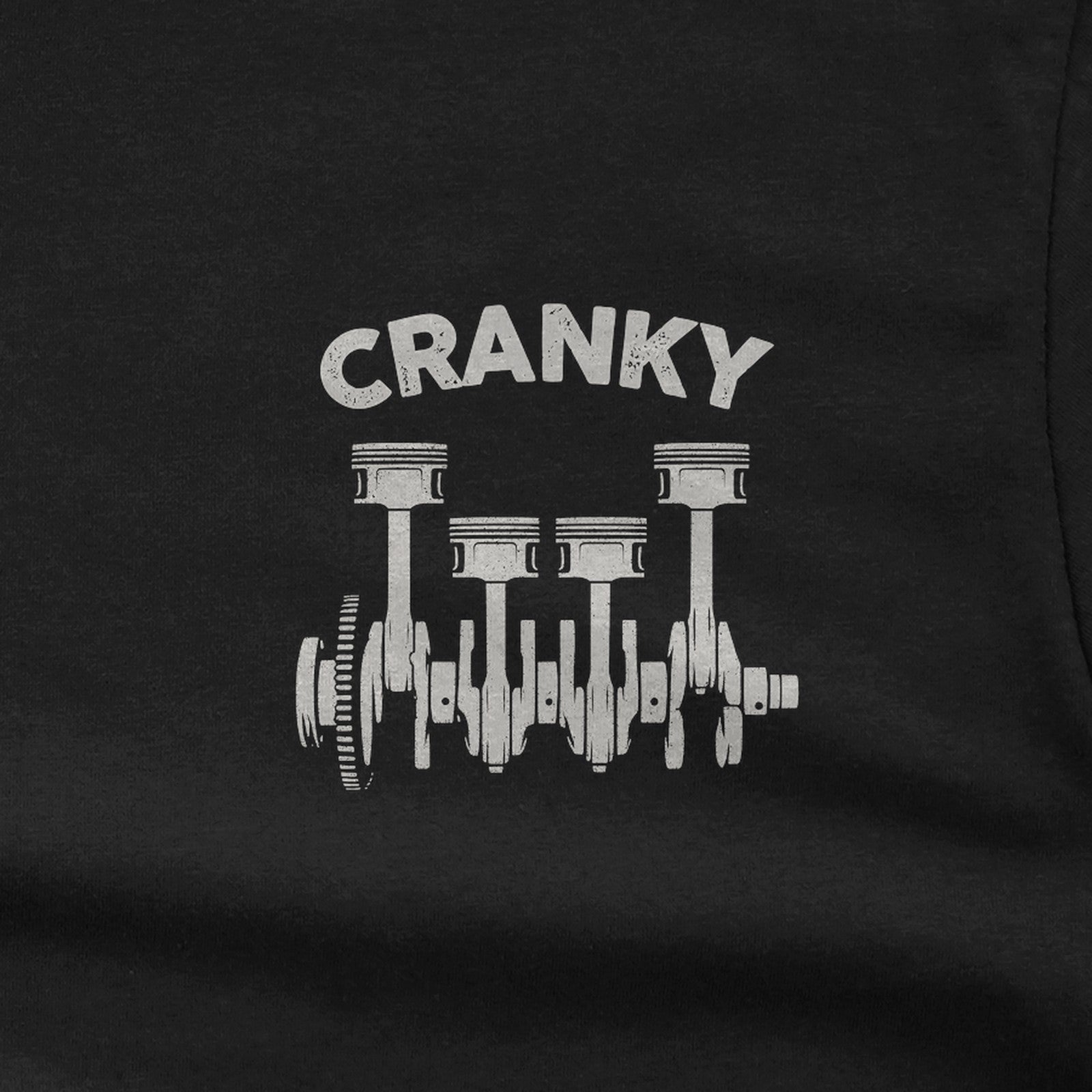 Cranky Minimalist Mechanic T-Shirt design close-up
