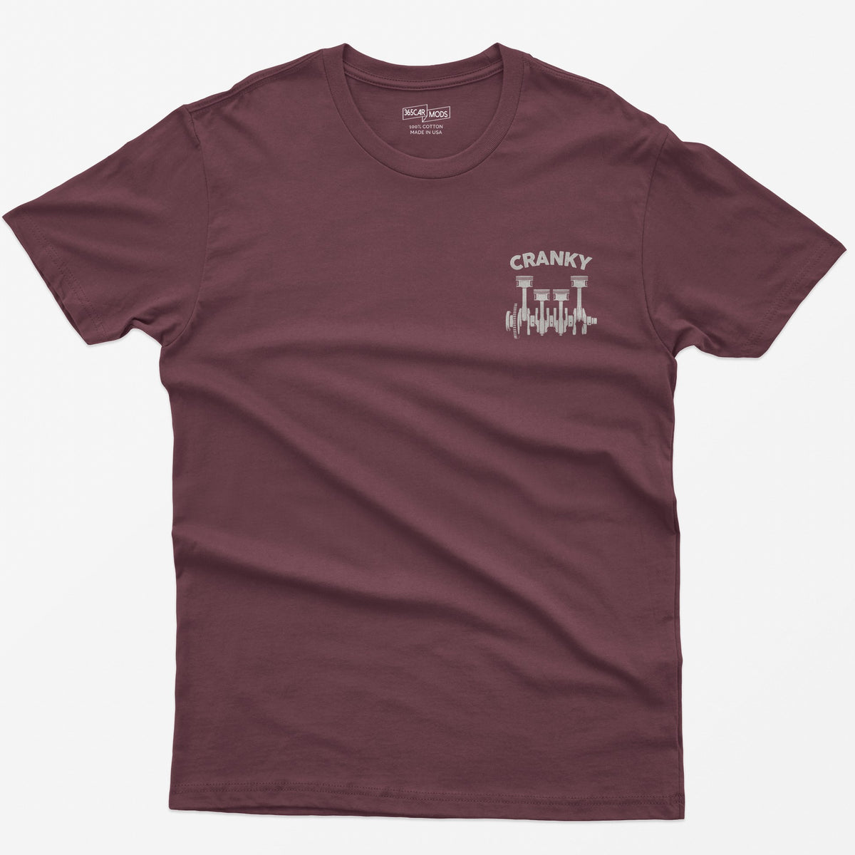Cranky Minimalist Mechanic T-Shirt - Maroon