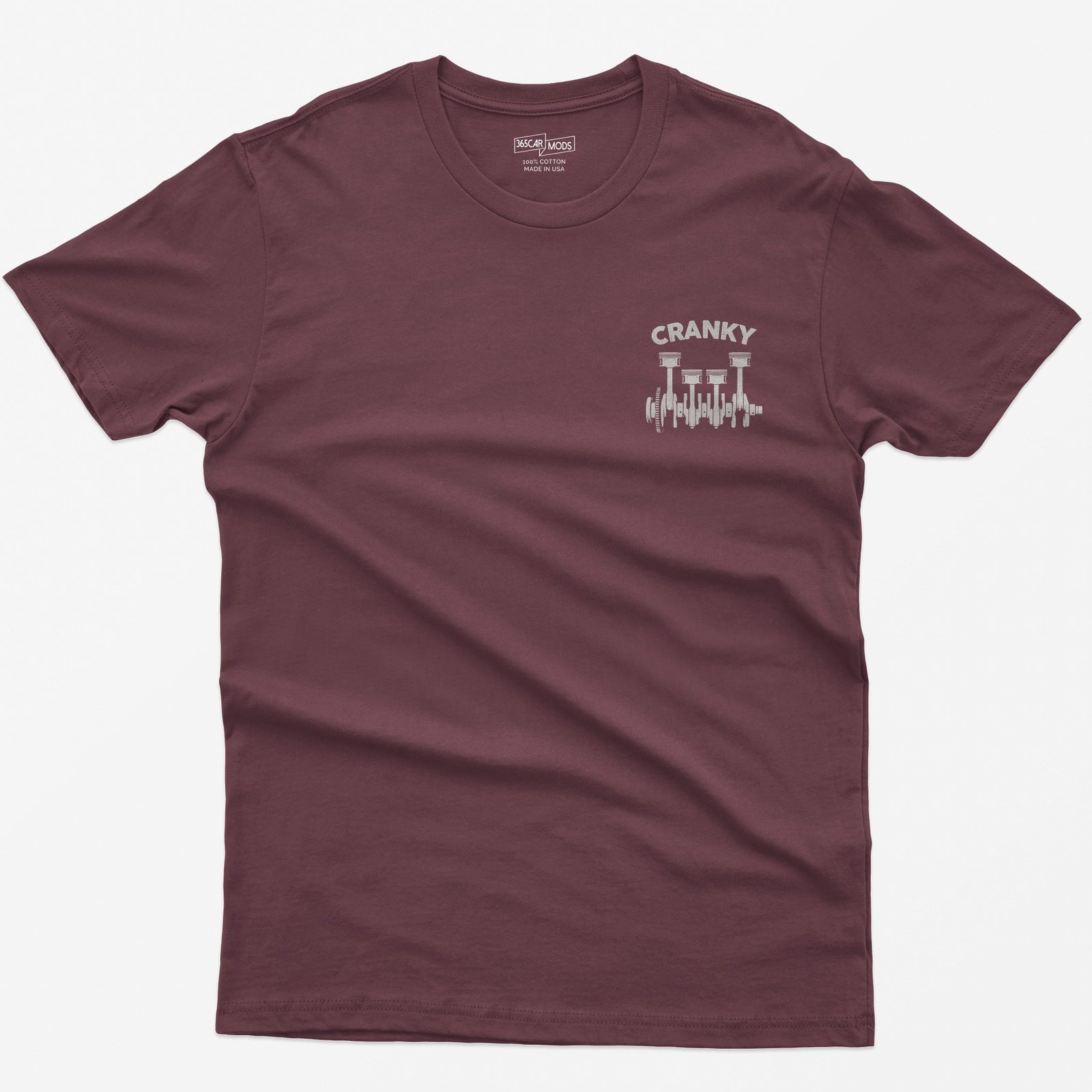 Cranky Minimalist Mechanic T-Shirt - Maroon
