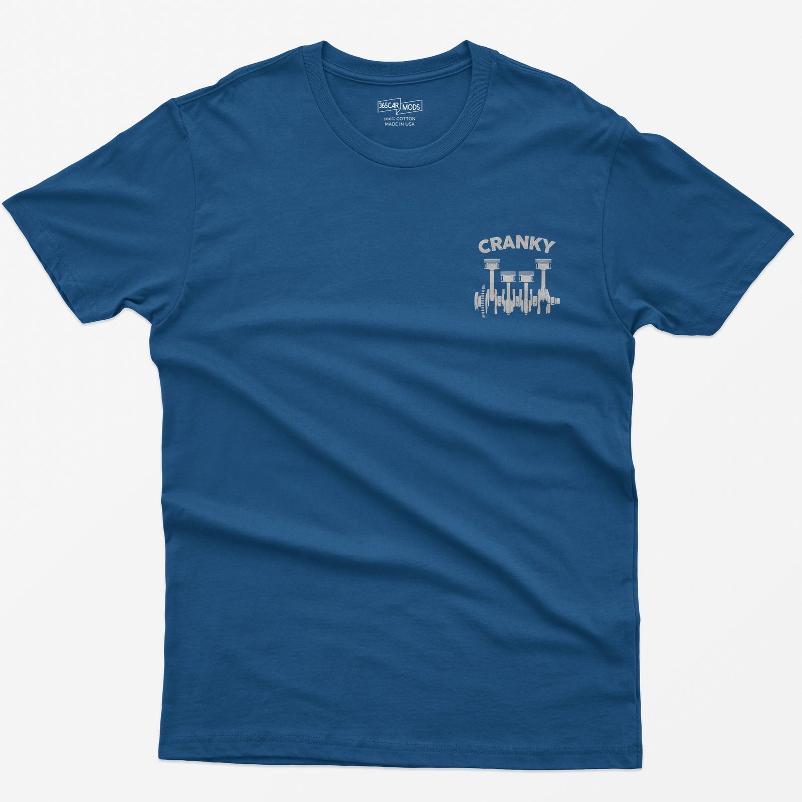 Cranky Minimalist Mechanic T-Shirt - Royal