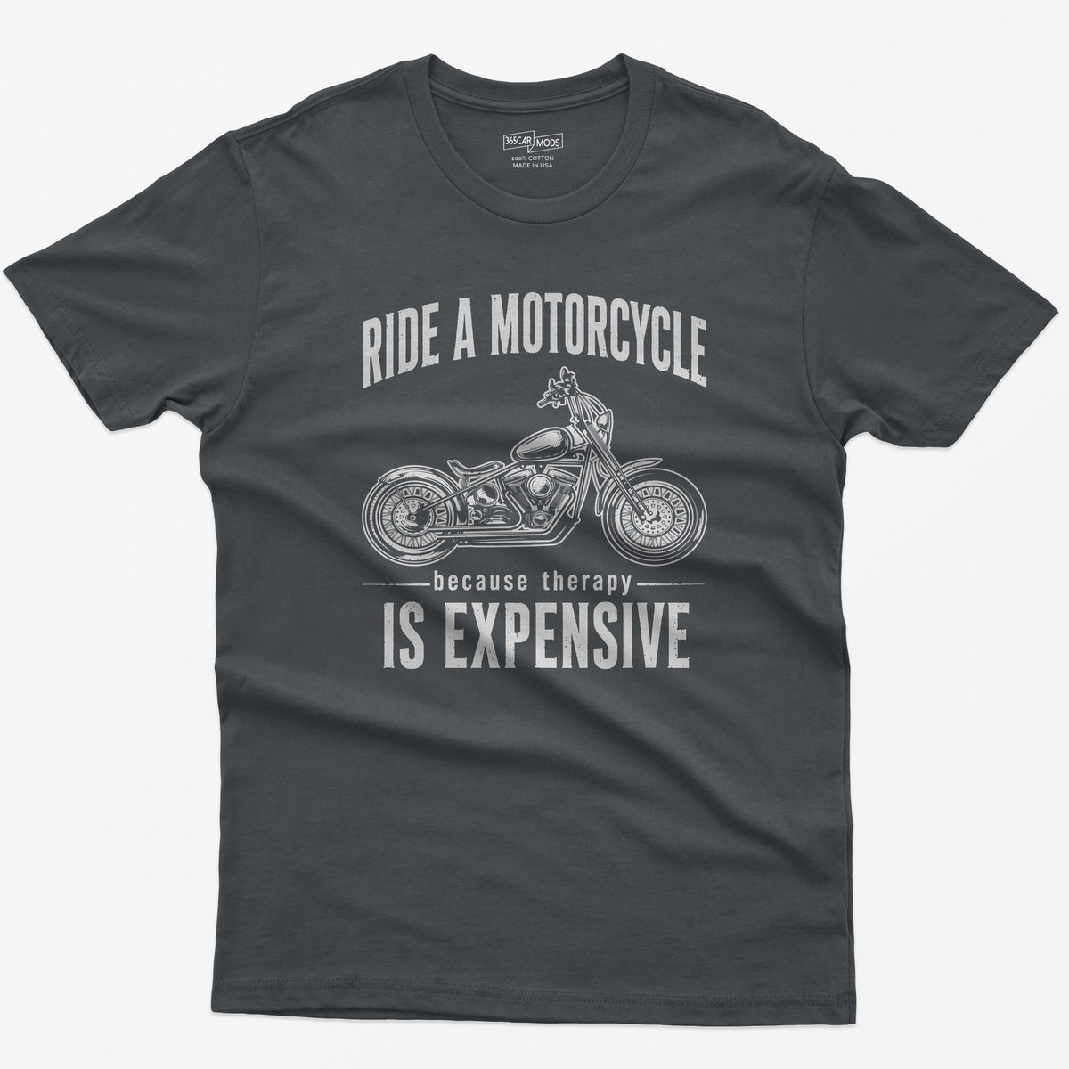 Cruiser Motorcycle T-Shirt - Charcoal