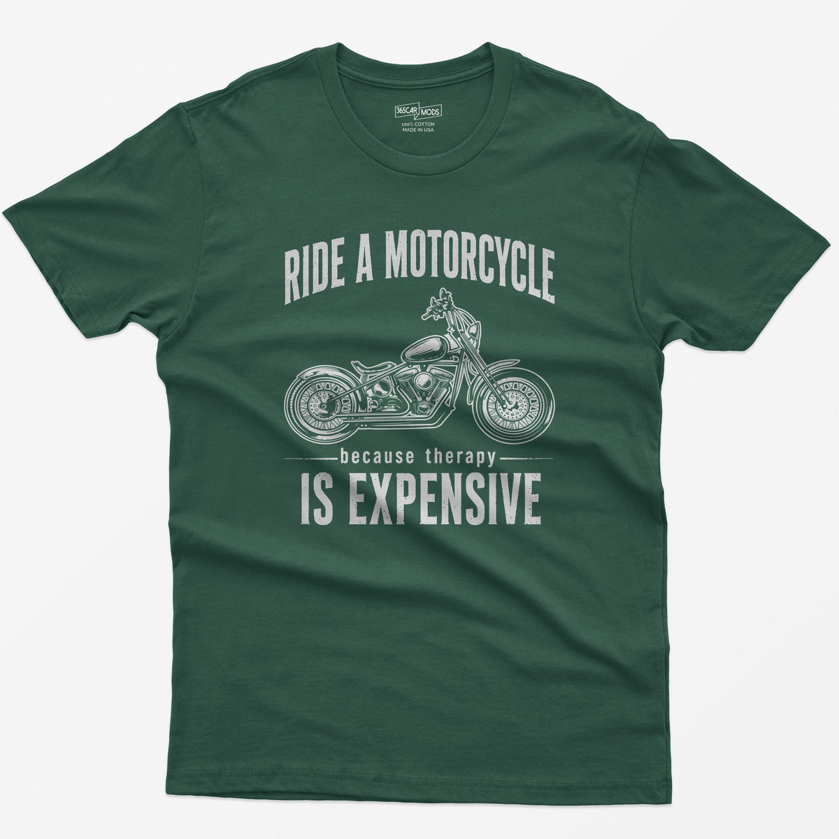 Cruiser Motorcycle T-Shirt - Forest Green