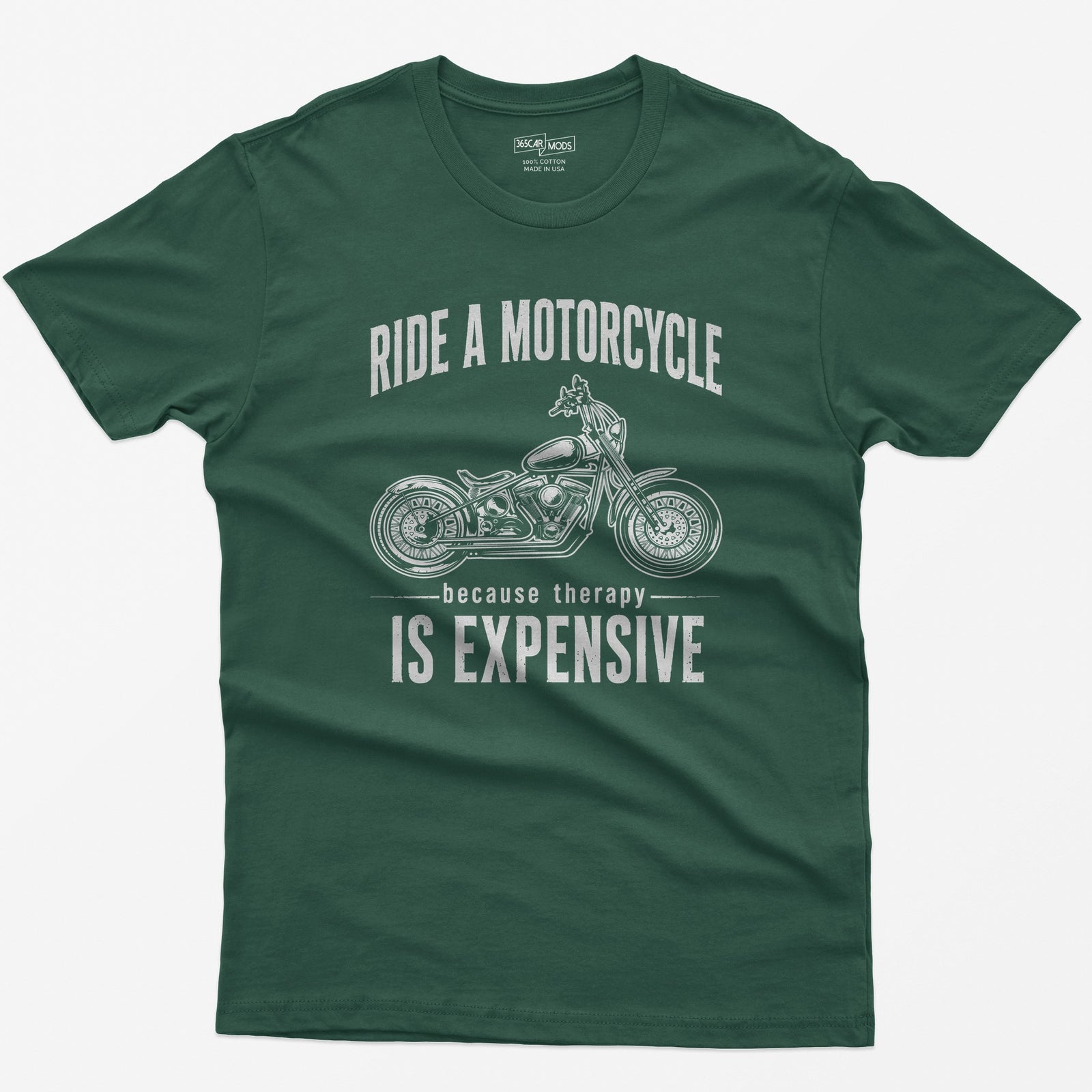 Cruiser Motorcycle T-Shirt - Forest Green