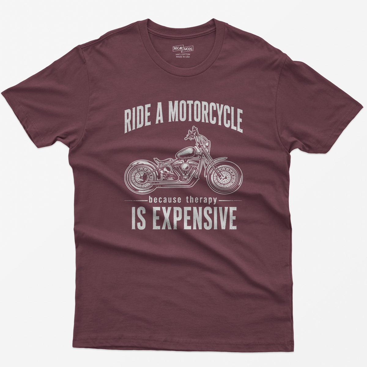 Cruiser Motorcycle T-Shirt - Maroon