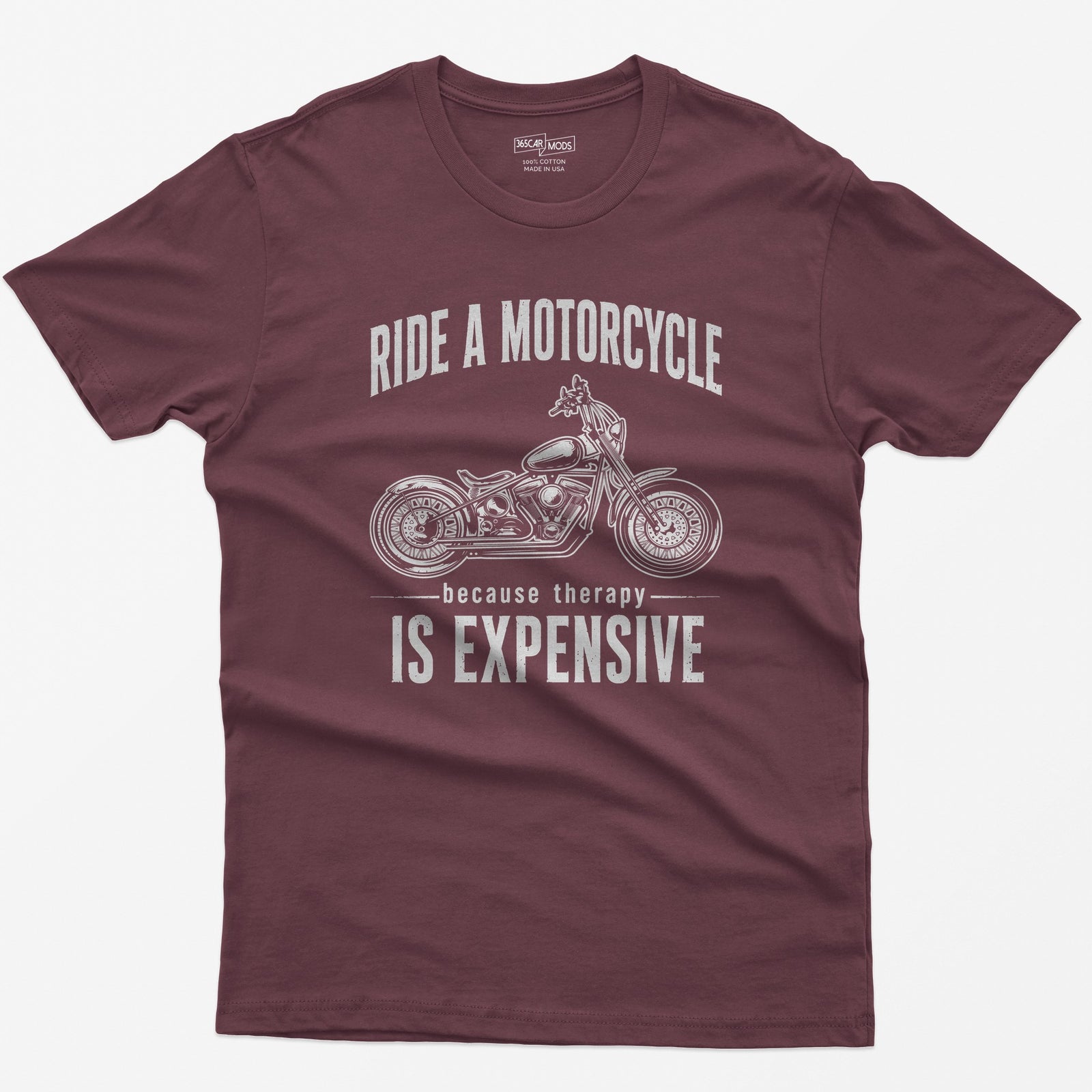 Cruiser Motorcycle T-Shirt - Maroon