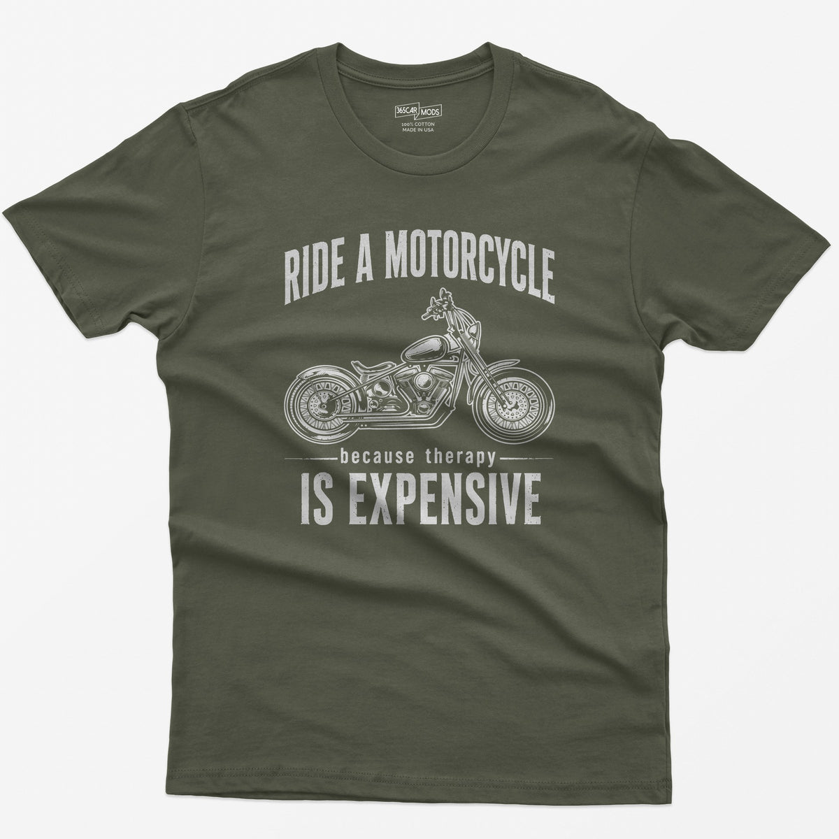 Cruiser Motorcycle T-Shirt - Military Green