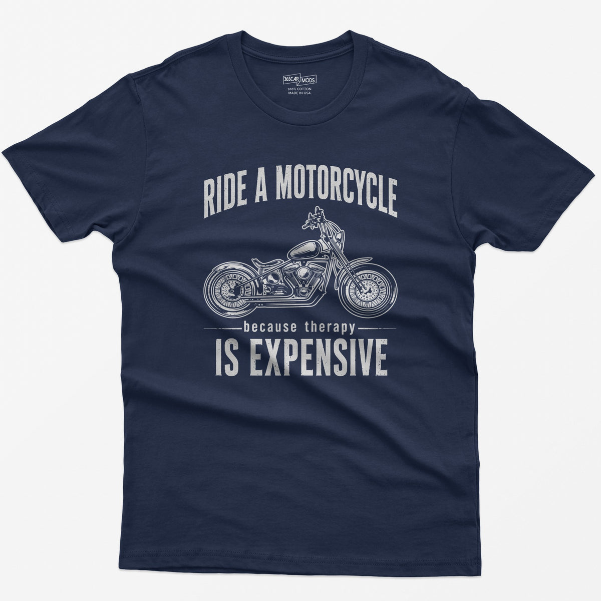 Cruiser Motorcycle T-Shirt - Navy